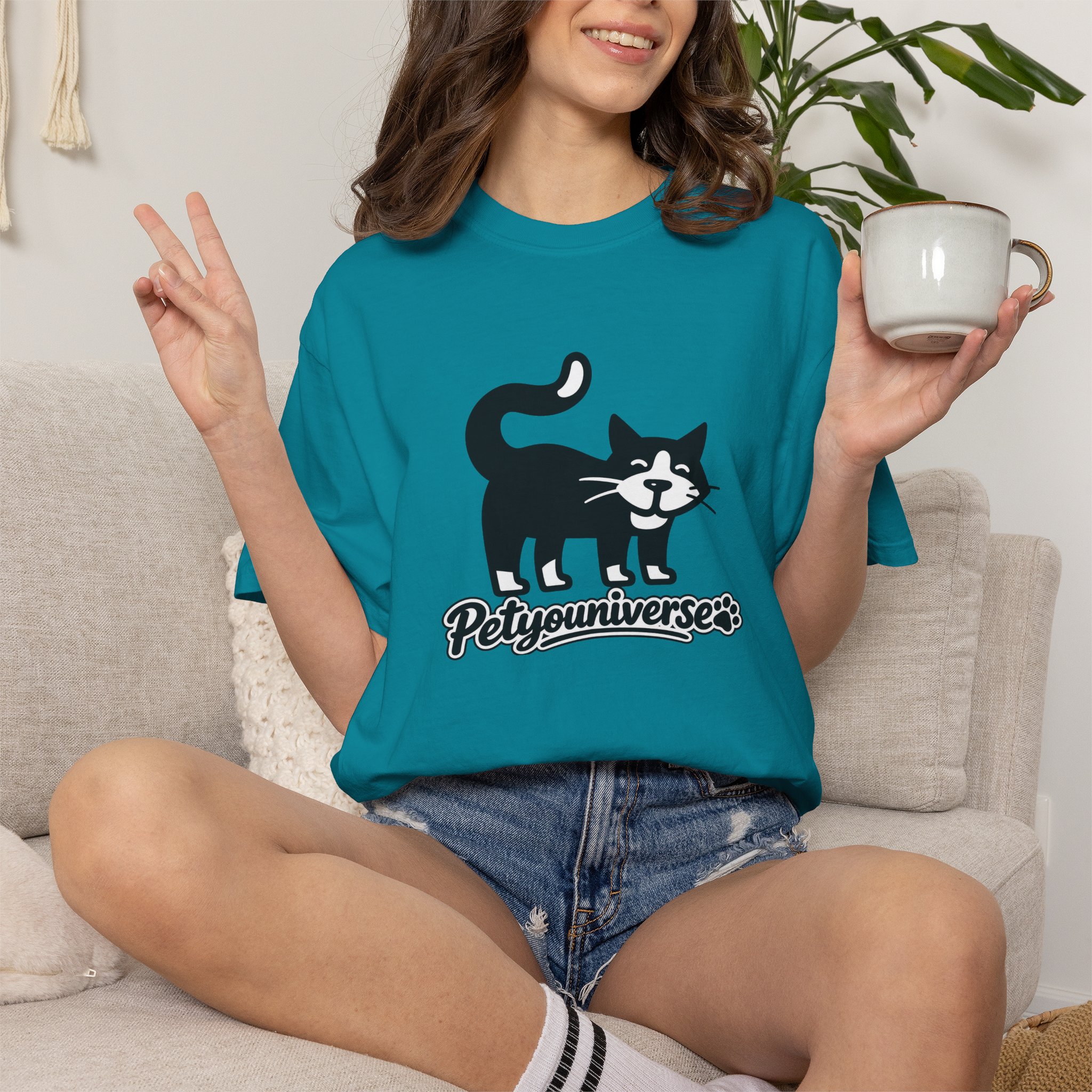 PetYouUniverse Cat Graphic T-Shirt — Vintage Cat Logo Tee - Image 93