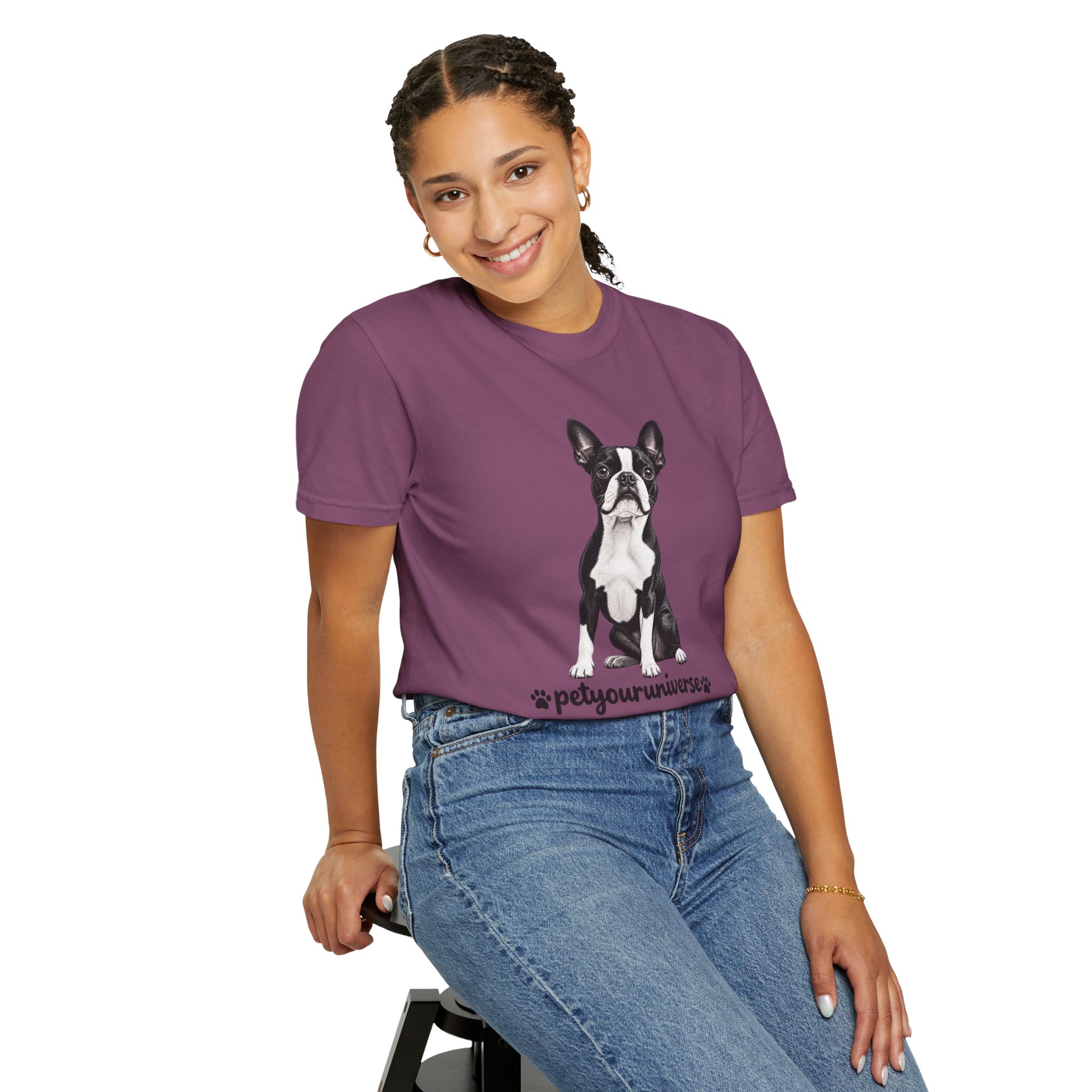 Boston Terrier Graphic T-Shirt — "PetYoUniverse" Dog Lover Tee - Image 132