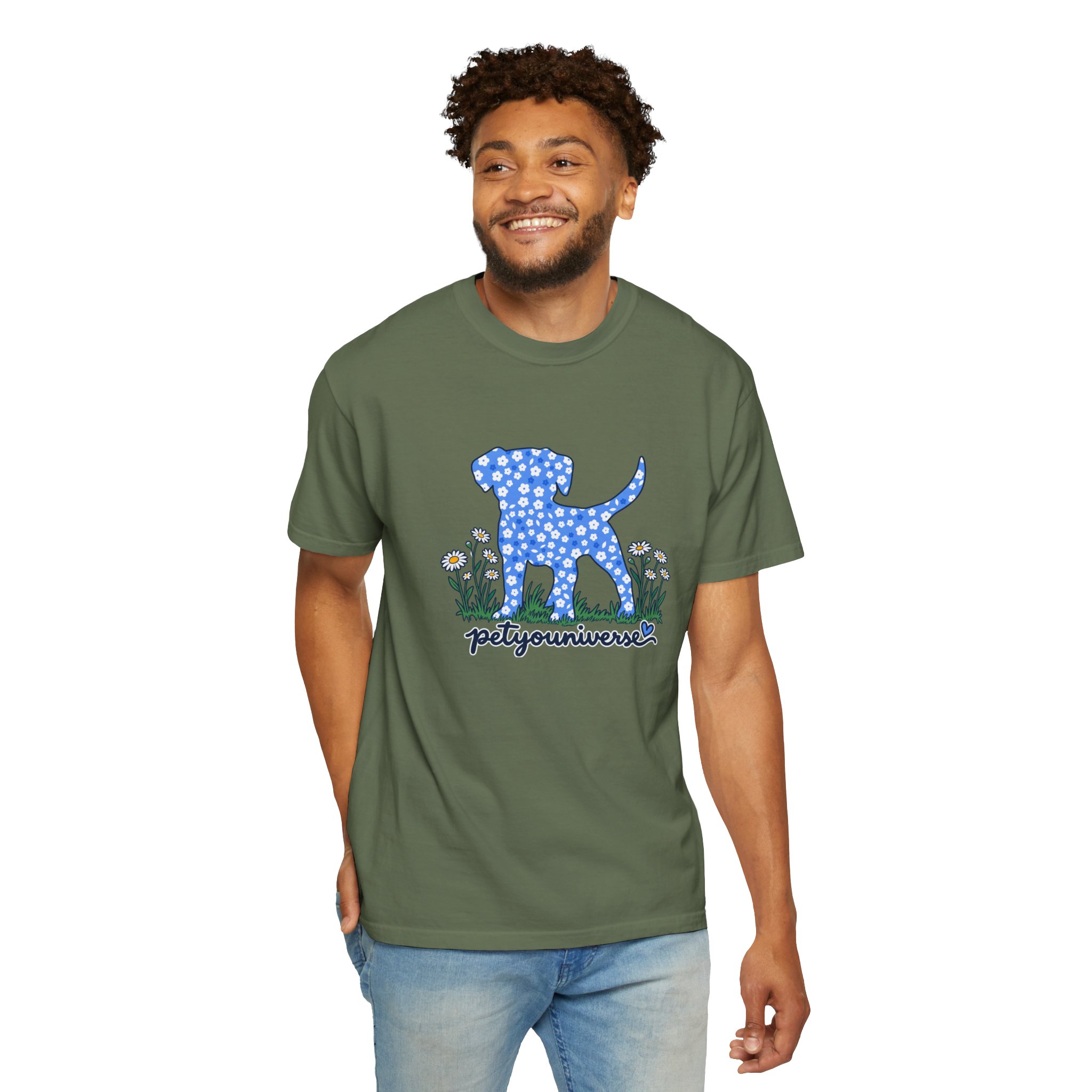 Dog Silhouette Floral T‑Shirt — "PetYoUniverse" Graphic Tee - Image 46