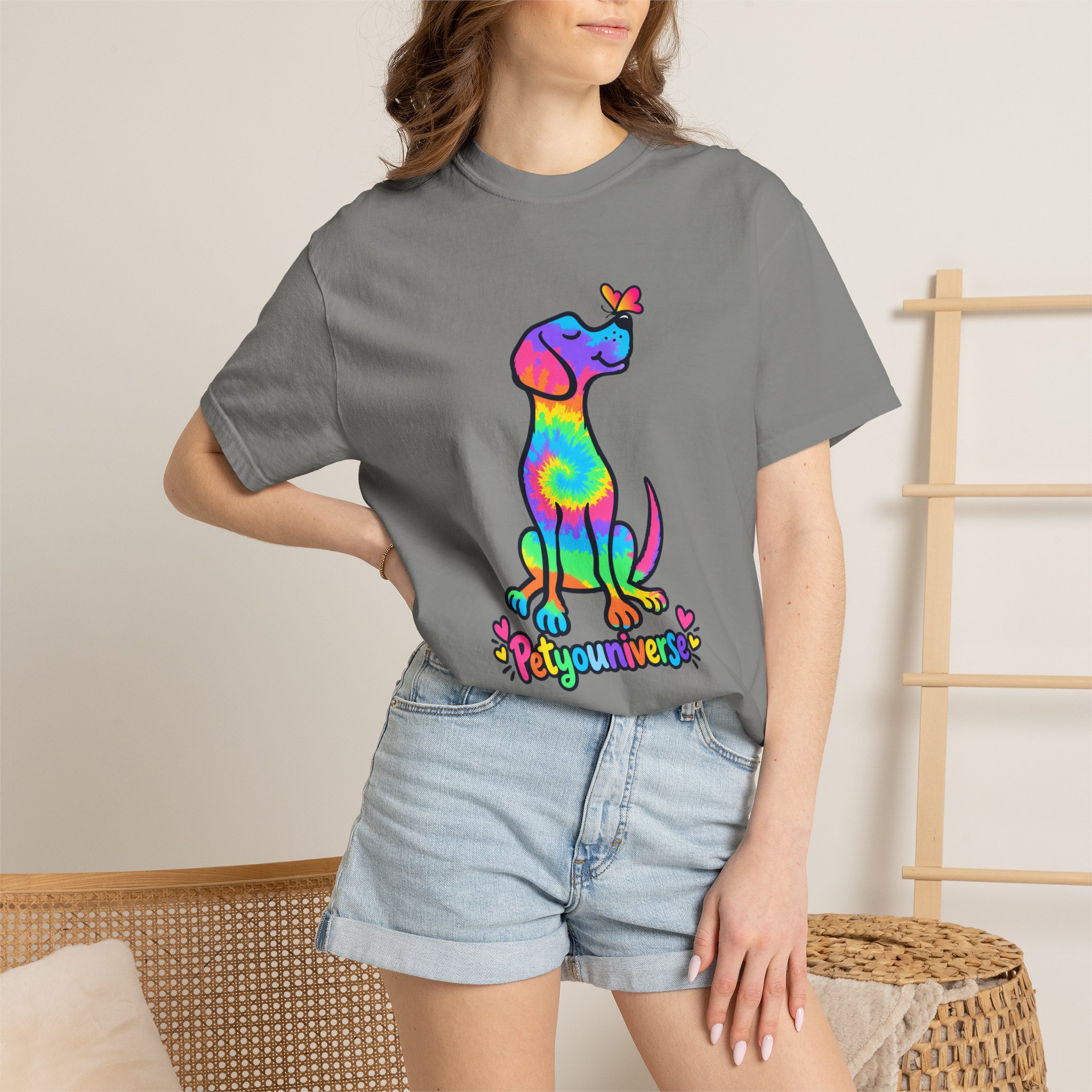 Tie-Dye Puppy T-Shirt — Colorful "PetYoUniverse" Dog Graphic Tee - Image 83