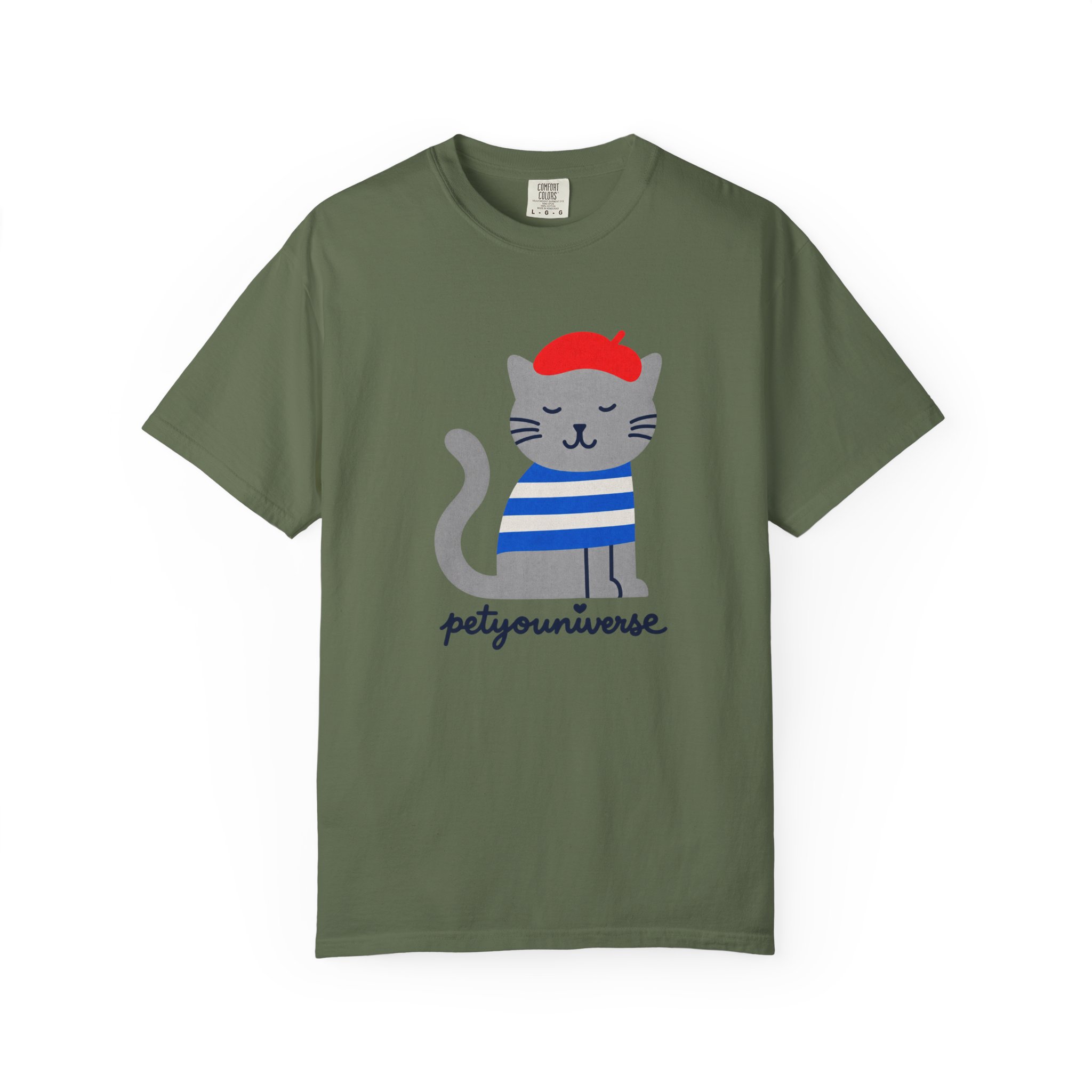 Cat Graphic T-Shirt — "petiyouniverse" Cute French Cat Tee - Image 46