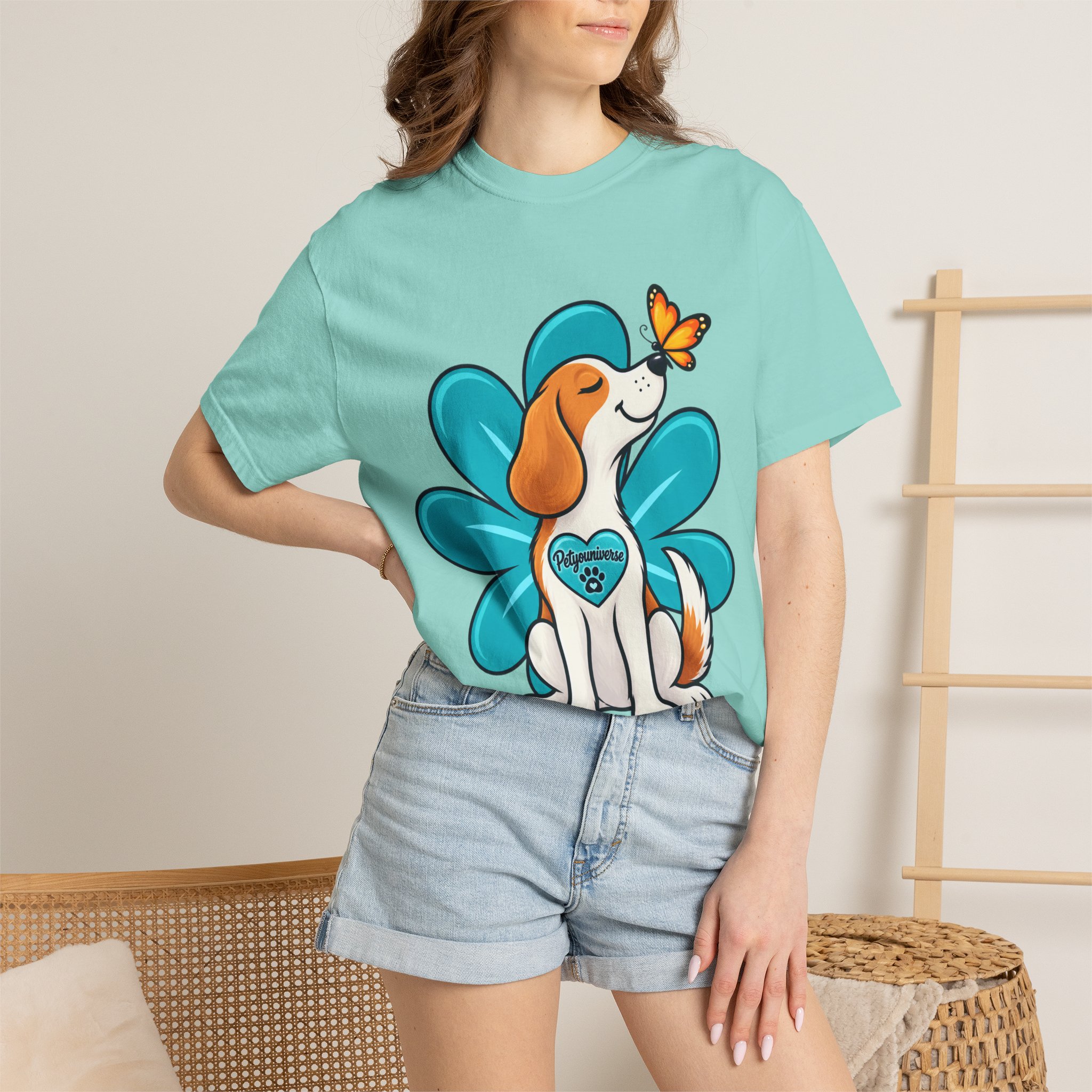 Beagle & Butterfly Graphic T-Shirt - Image 86