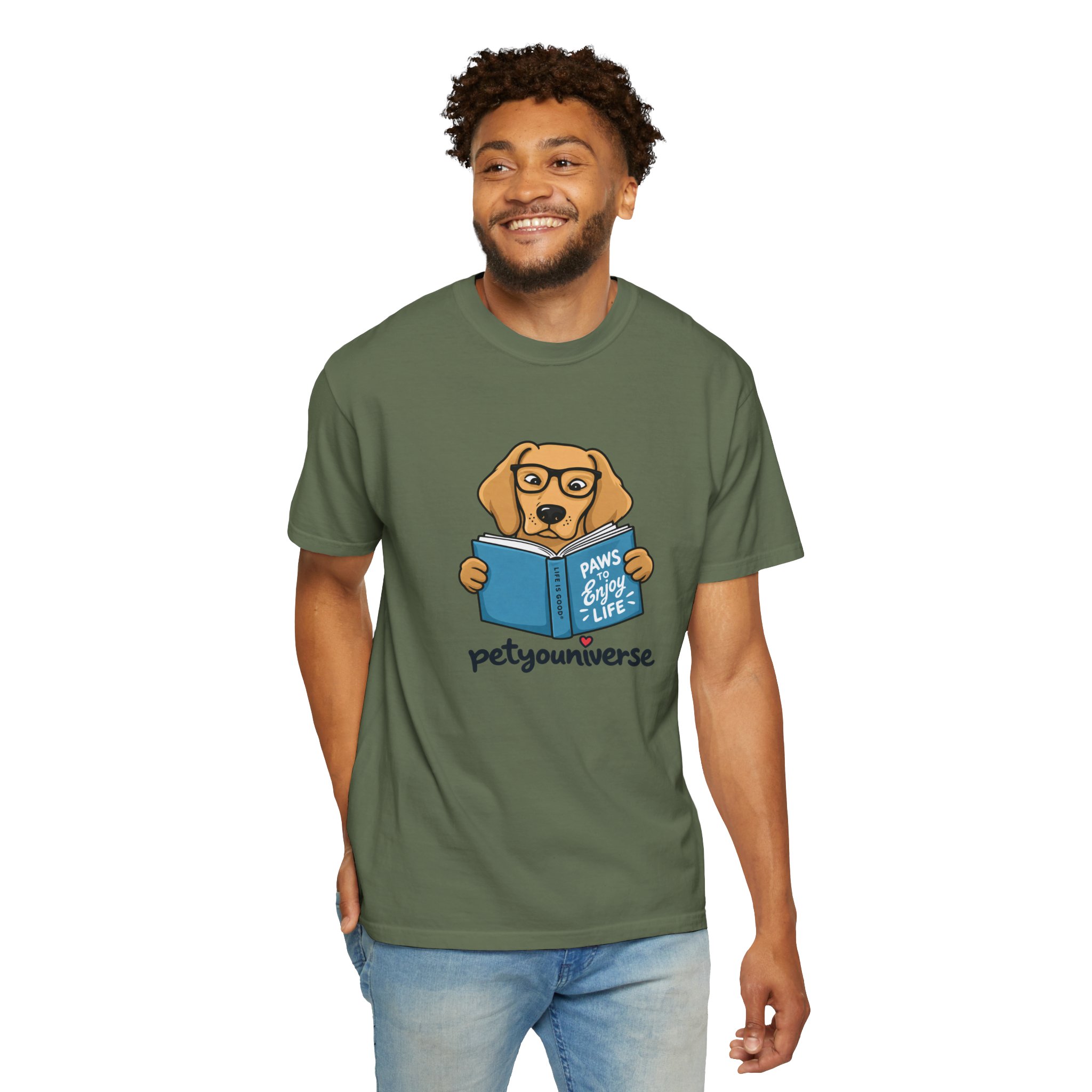 Dog Reading T-Shirt — "Paws & Books" Cute Booklover Pup Tee - Image 52
