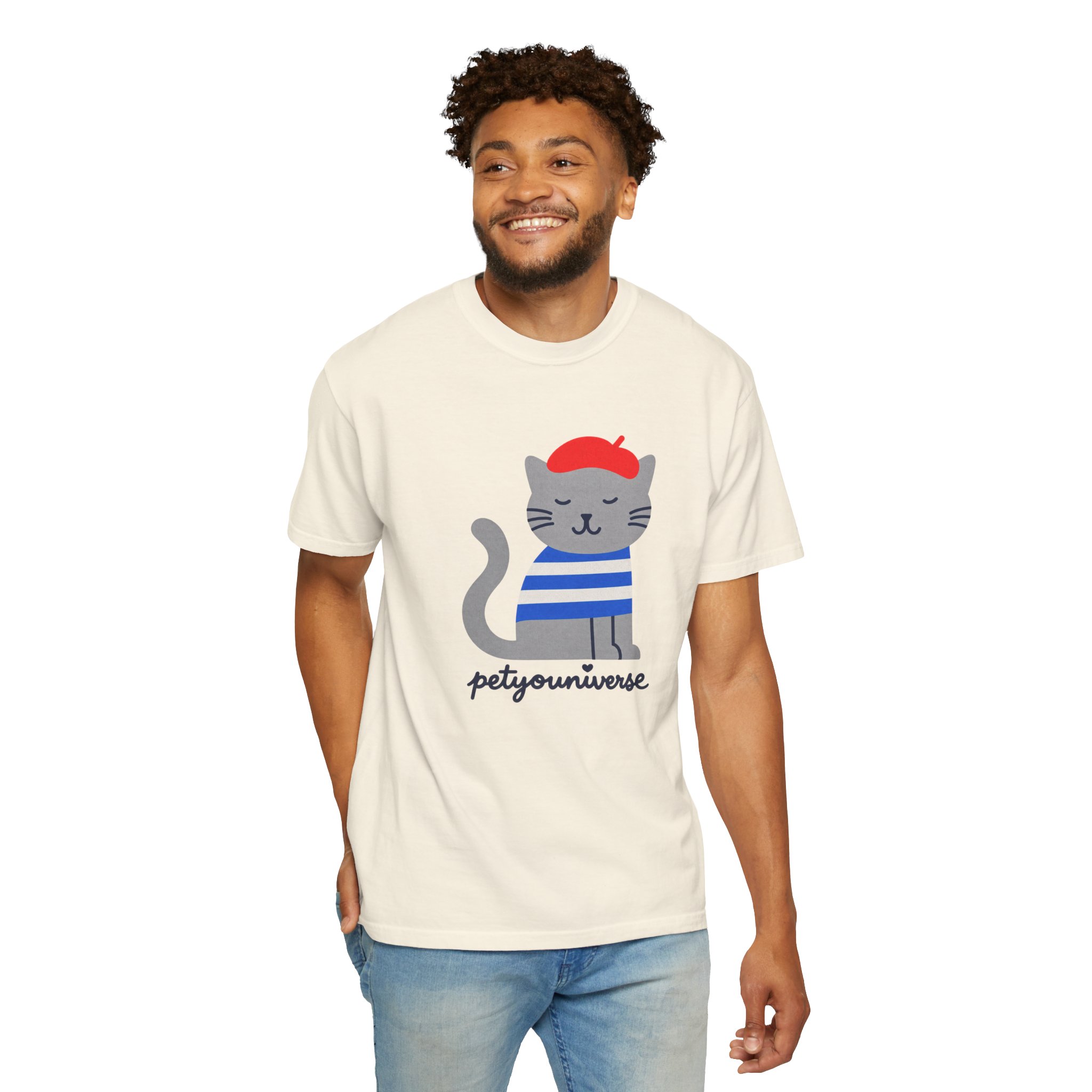 Cat Graphic T-Shirt — "petiyouniverse" Cute French Cat Tee - Image 7