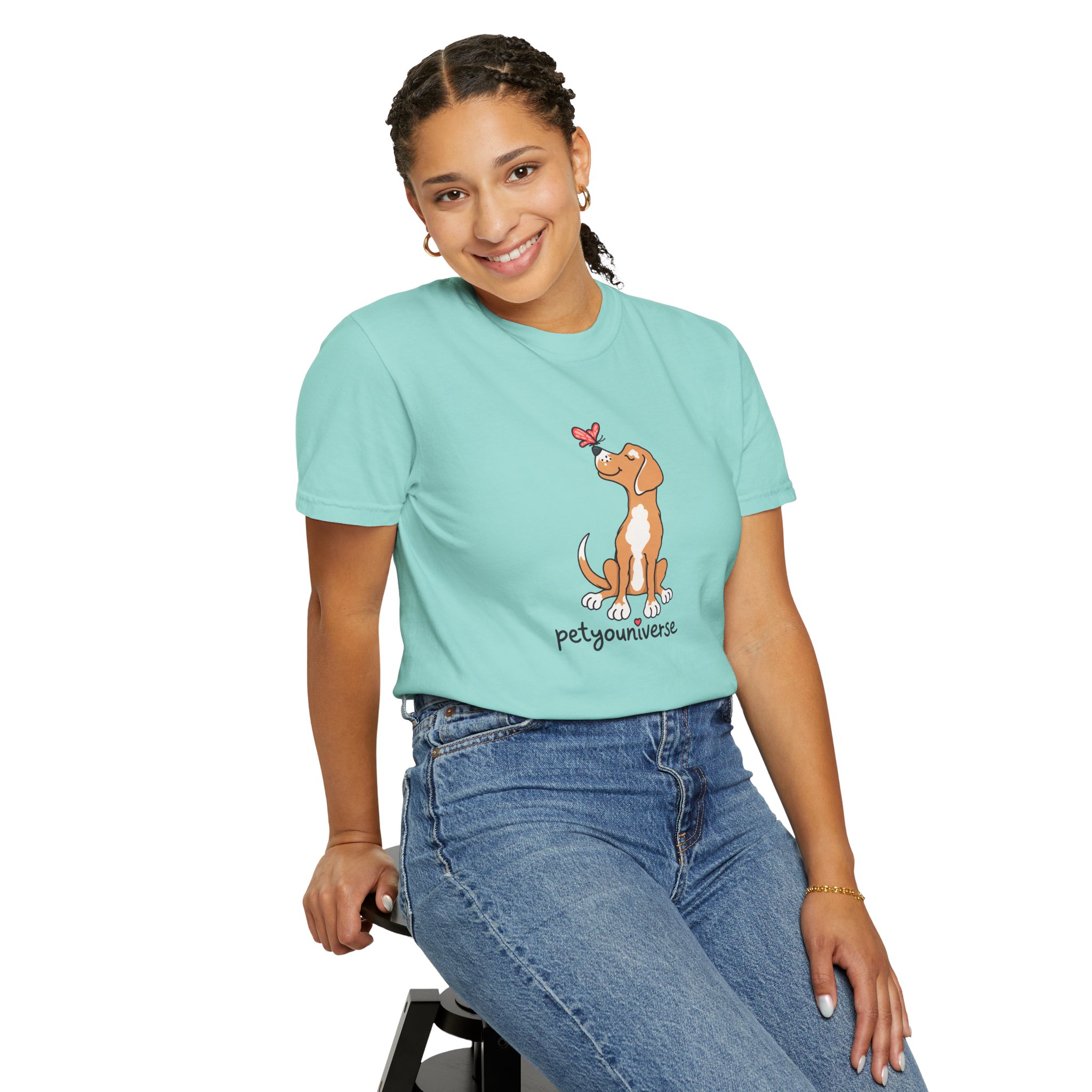 PetYoUniverse Cute Dog & Butterfly T‑Shirt - Image 69