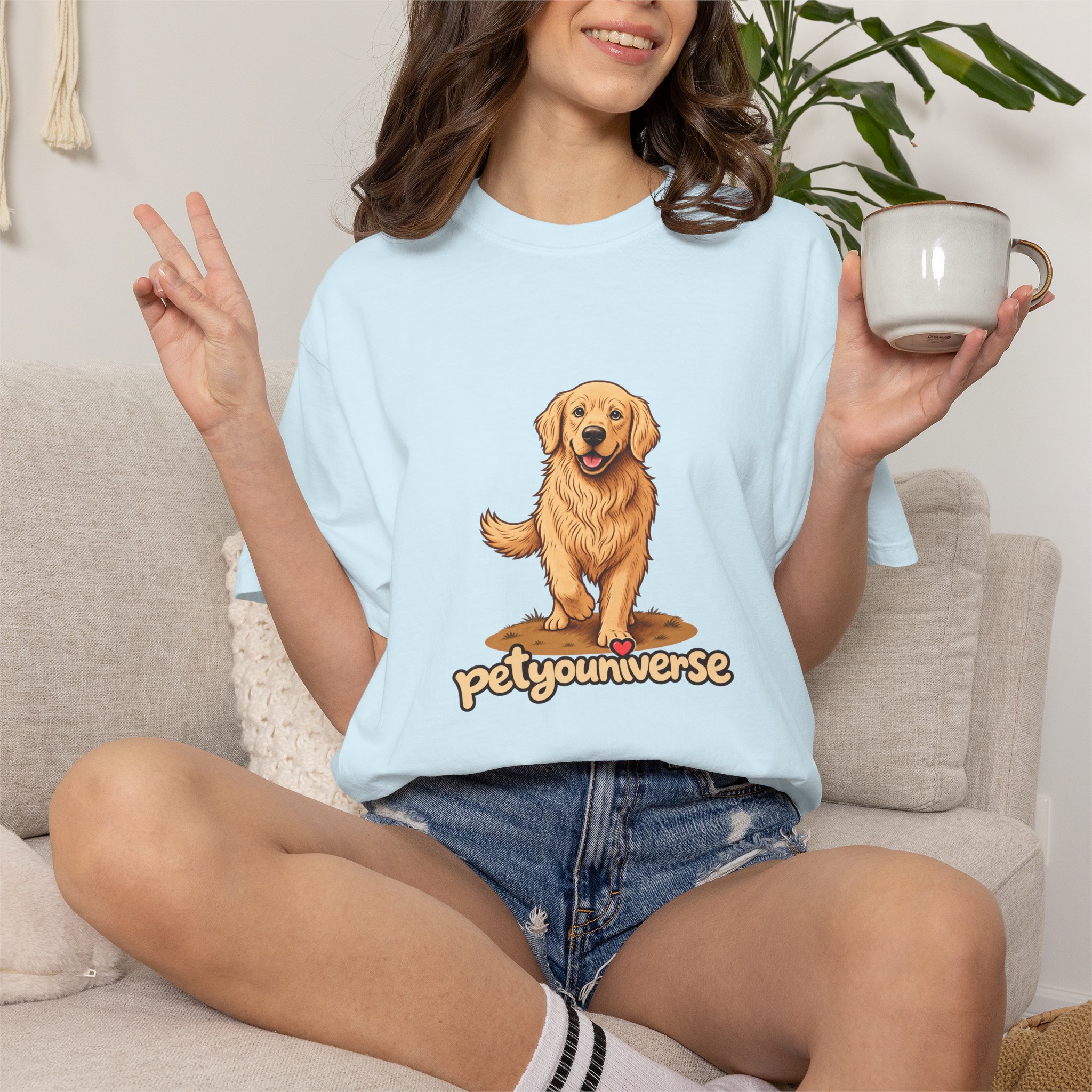 Golden Retriever Graphic T-Shirt — "PetYoUniverse" Cute Dog Tee - Image 84