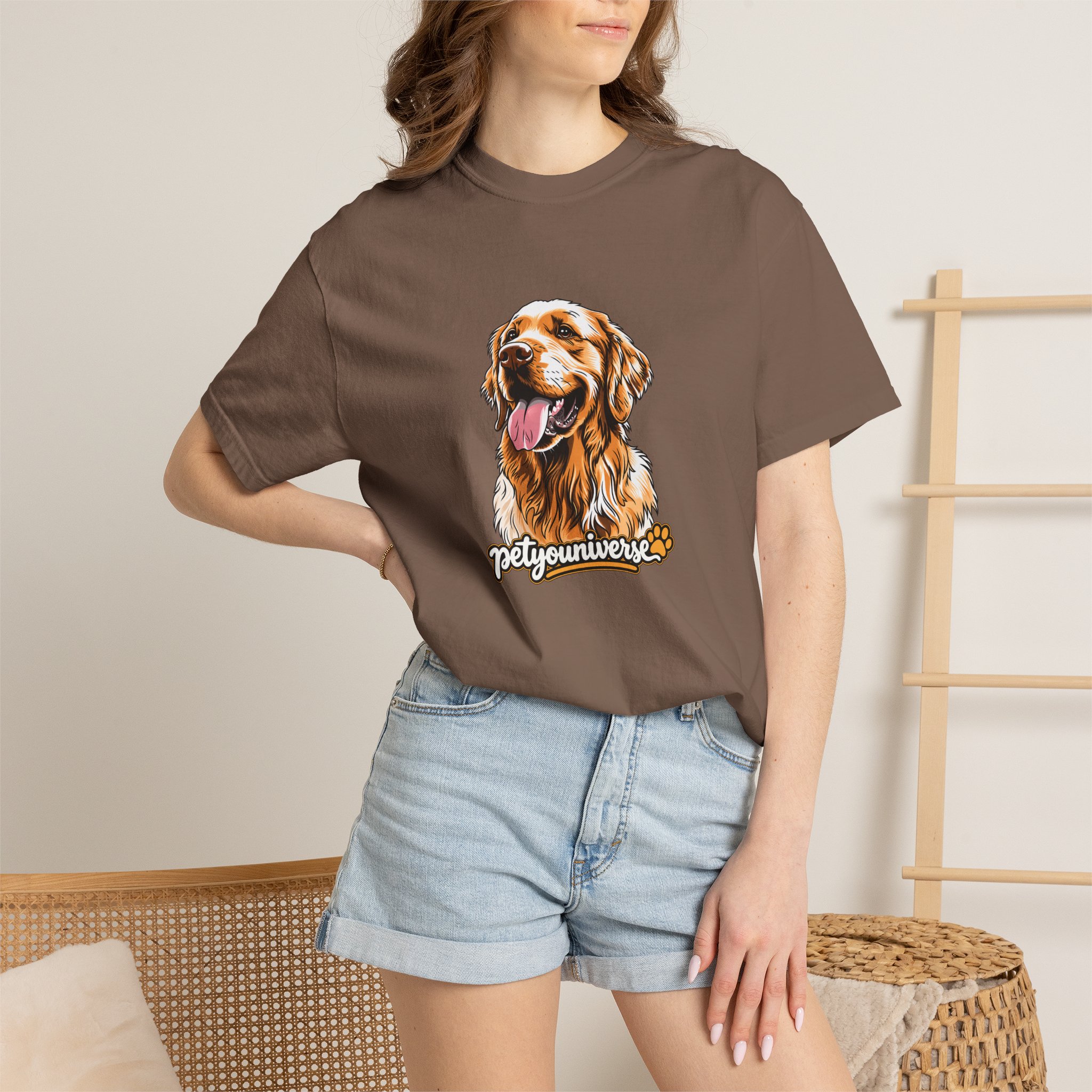 Dog Lover T-Shirt — Golden Retriever Portrait "PetYoUniverse" Graphic - Image 47