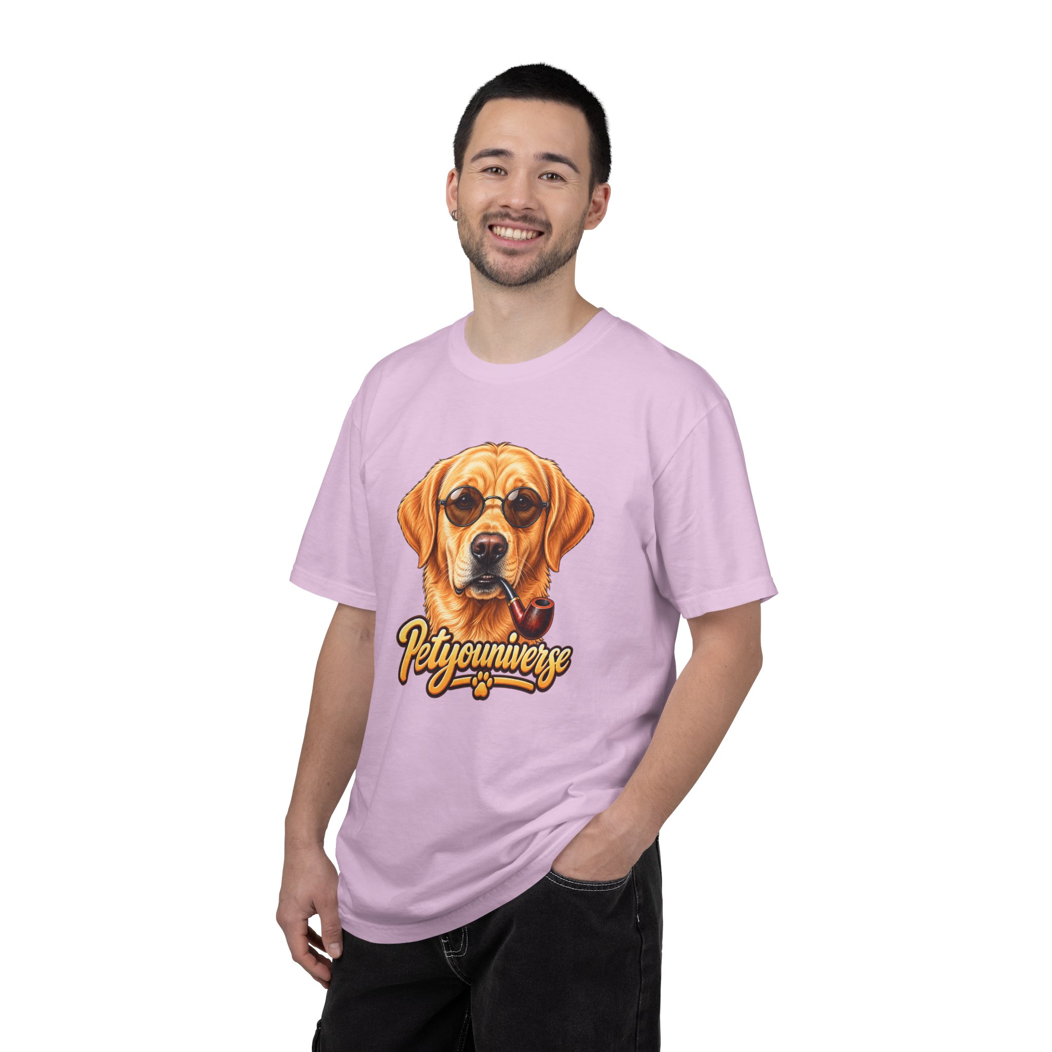 Dog Graphic T-Shirt — 'PetYoUniverse' Yellow Lab Portrait Tee - Image 112