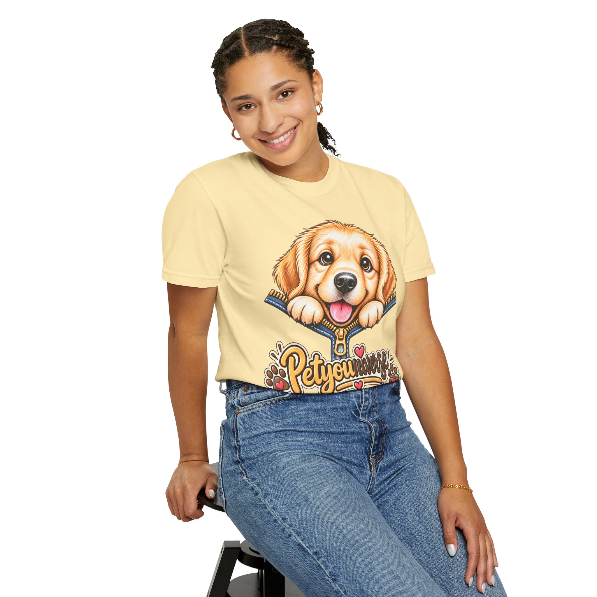 Golden Retriever Puppy "PetYoUniverse" T-Shirt - Image 15
