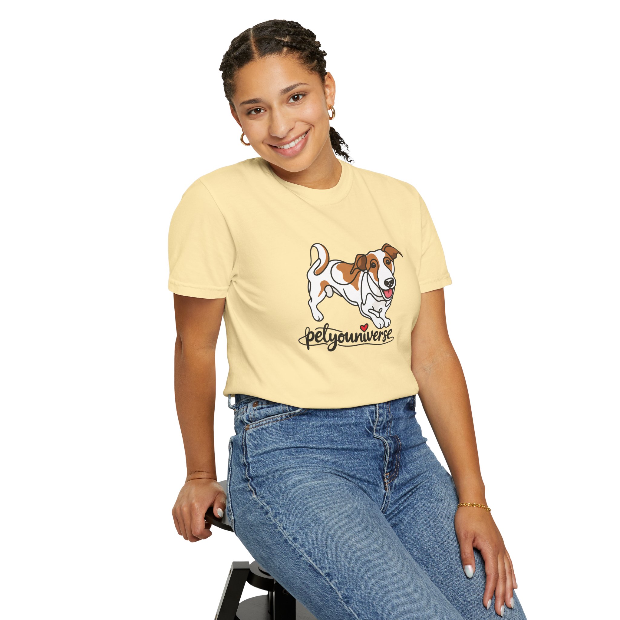 Dog Cartoon T-Shirt — "PetYoUniverse" Playful Jack Russell Tee - Image 15