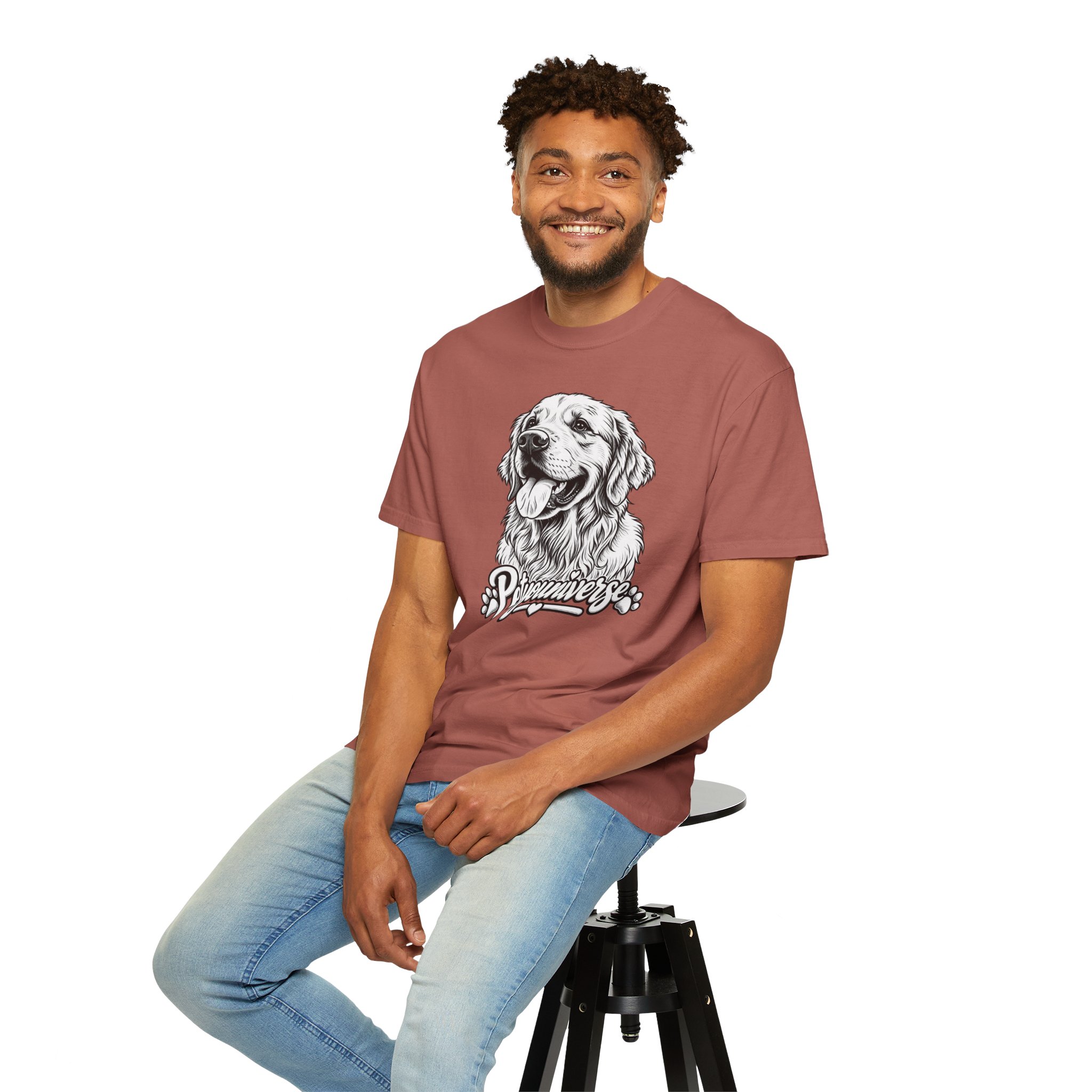 PetYoUniverse Golden Retriever Graphic T-Shirt — Cute Dog Portrait Tee - Image 125
