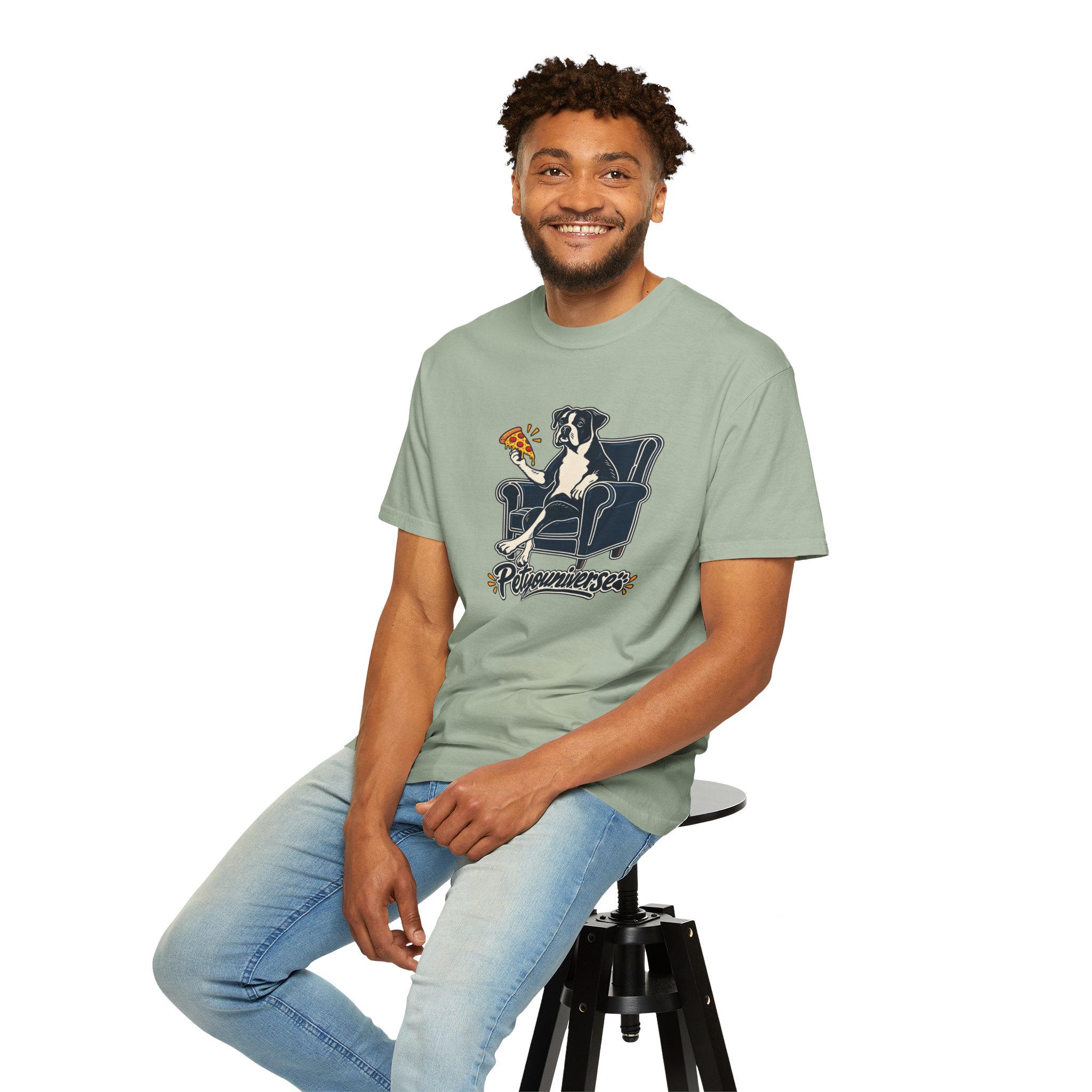 T-Shirt — PetYoUniverse Dog on Armchair with Pizza Graphic - Image 62