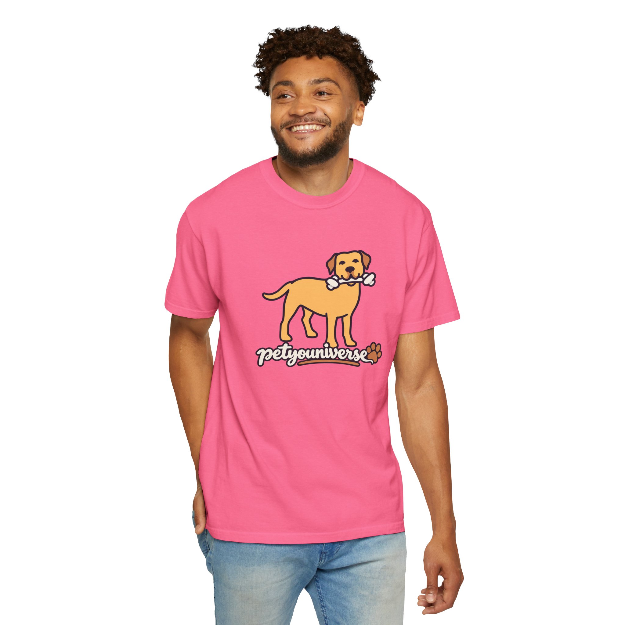 Dog Bone Graphic T-Shirt — "PetYoUniverse" Puppy Tee - Image 124