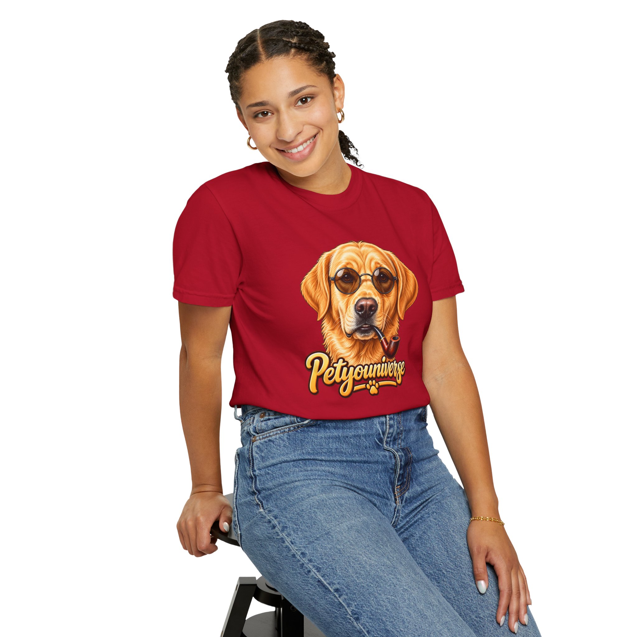 Dog Graphic T-Shirt — 'PetYoUniverse' Yellow Lab Portrait Tee - Image 141