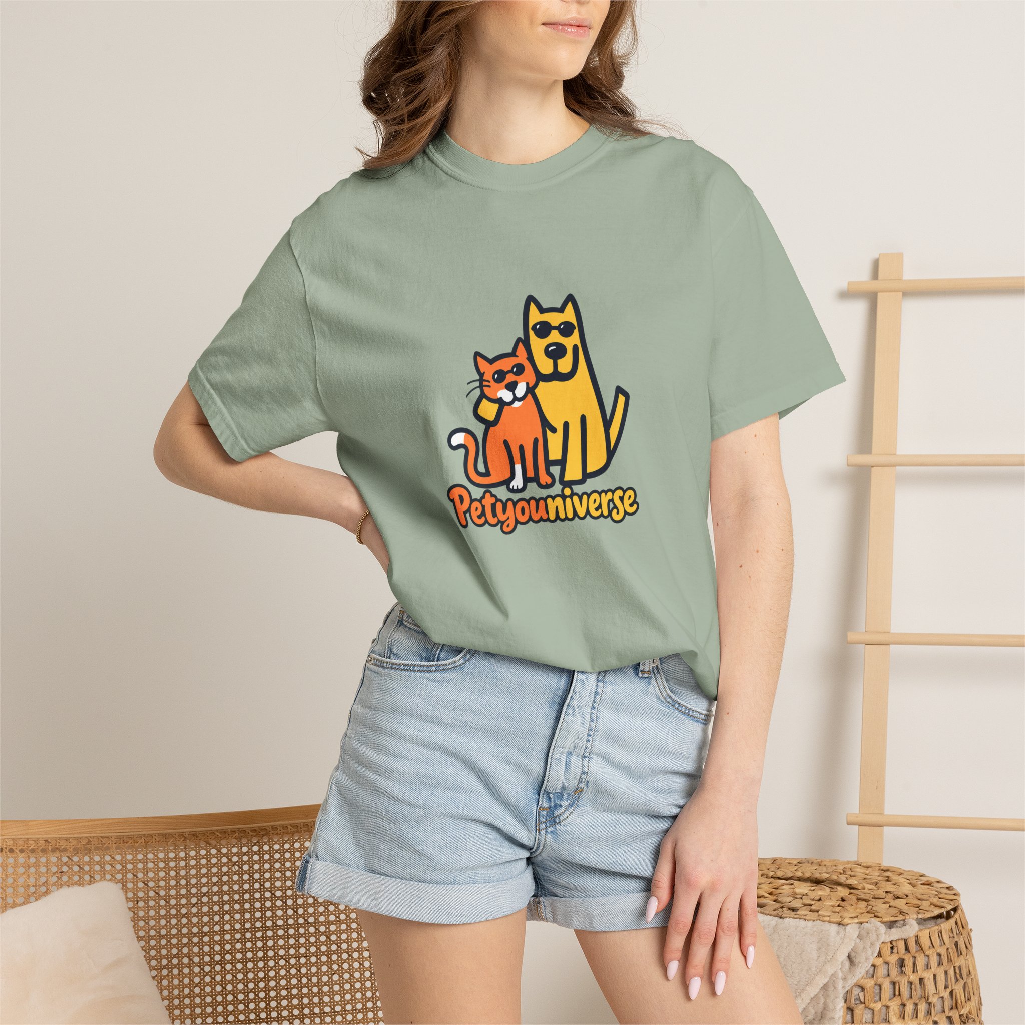 PetyoUniverse Cute Cat & Dog Graphic T-Shirt — Vintage Garment-Dyed Tee for Pet Lovers - Image 65