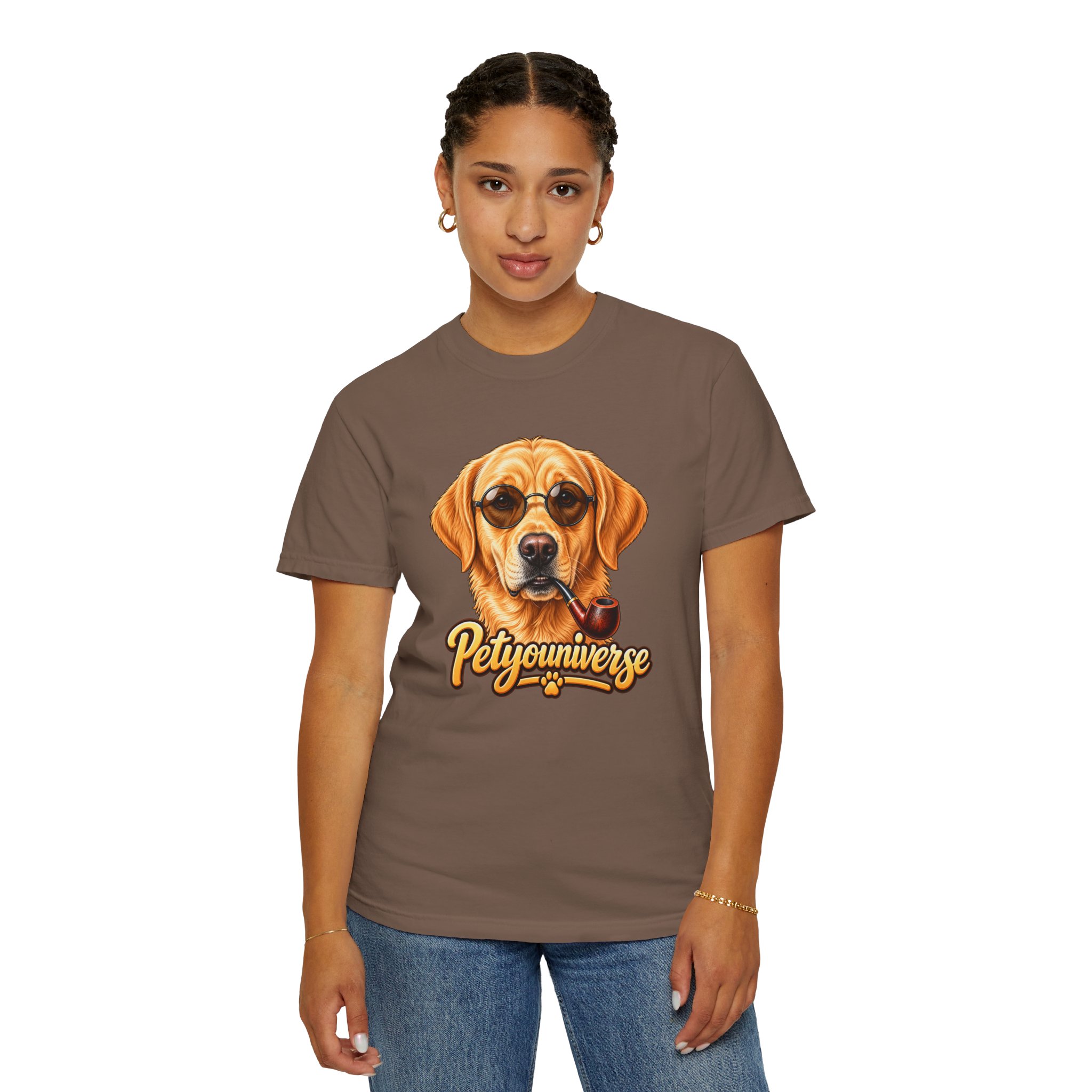 Dog Graphic T-Shirt — 'PetYoUniverse' Yellow Lab Portrait Tee - Image 50
