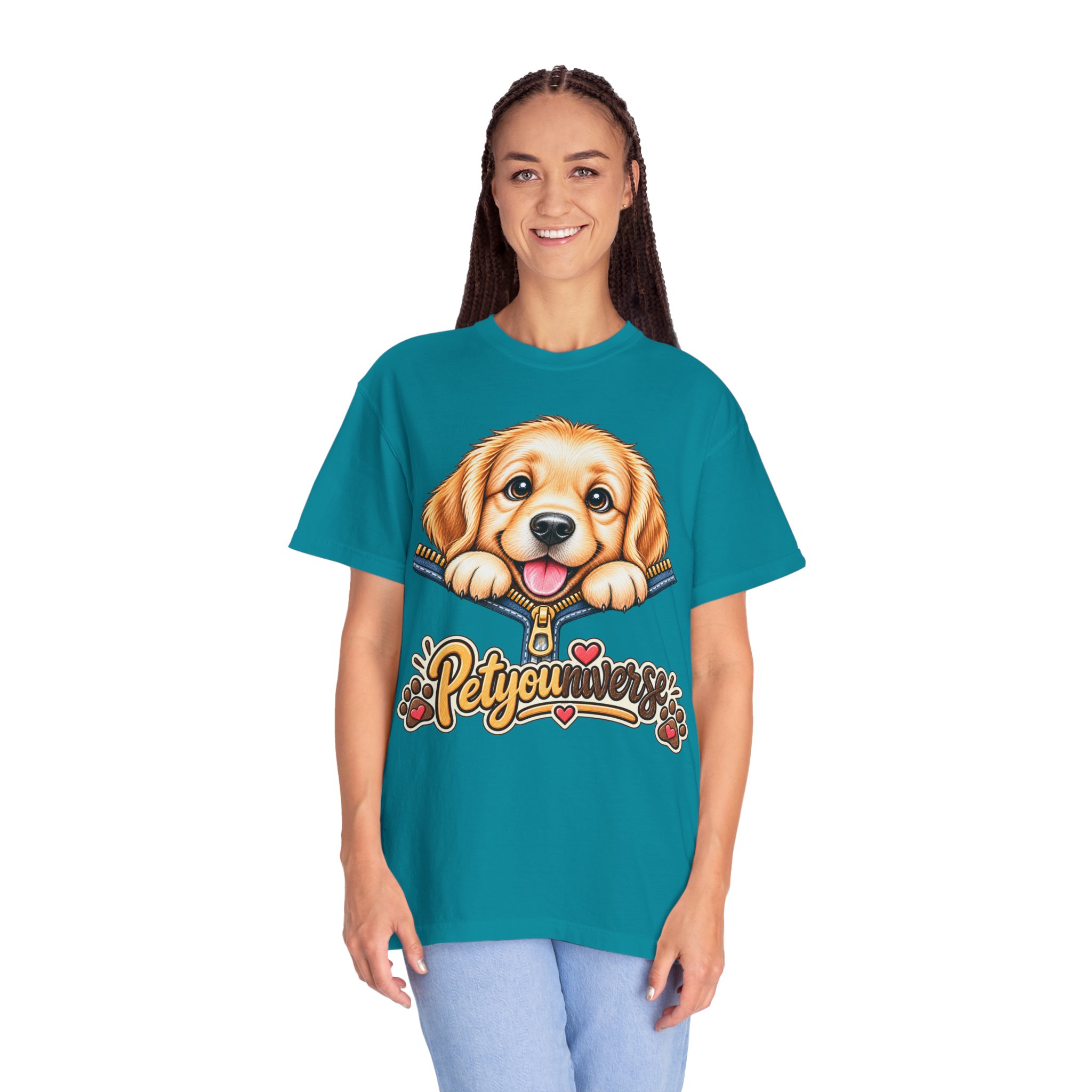 Golden Retriever Puppy "PetYoUniverse" T-Shirt - Image 95