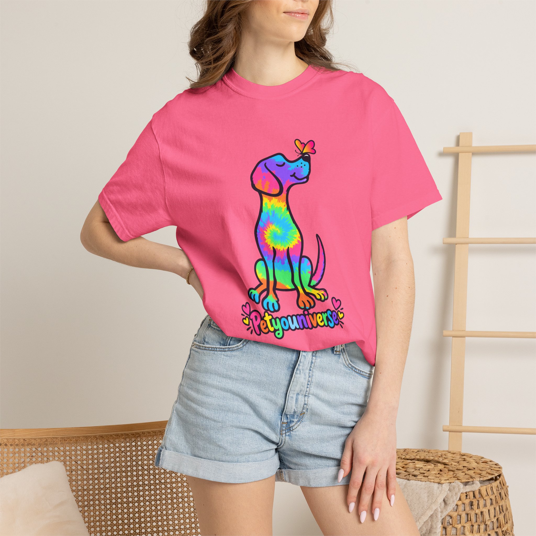 Tie-Dye Puppy T-Shirt — Colorful "PetYoUniverse" Dog Graphic Tee - Image 110