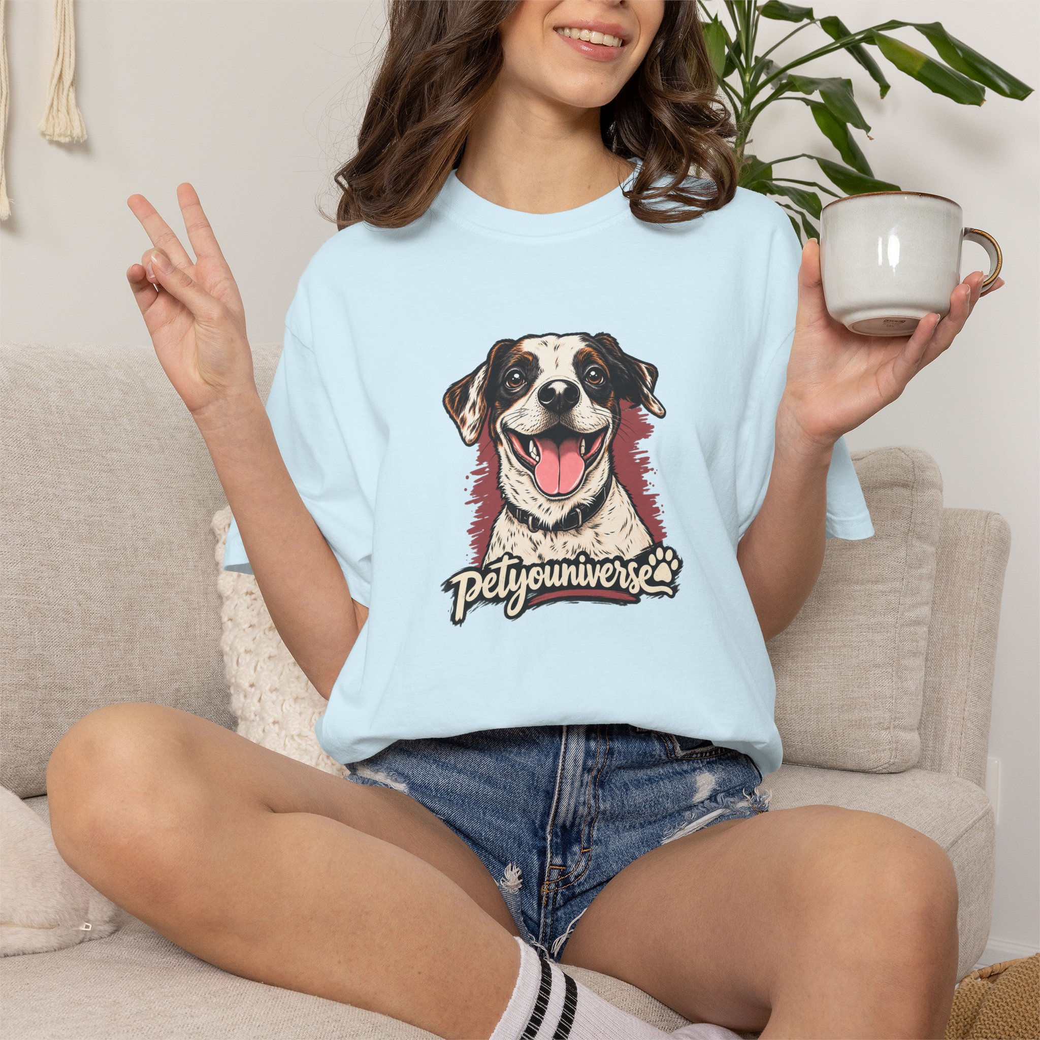 Dog Lover T-Shirt — Smiling Pup "Petyouniverse" Graphic Tee - Image 59