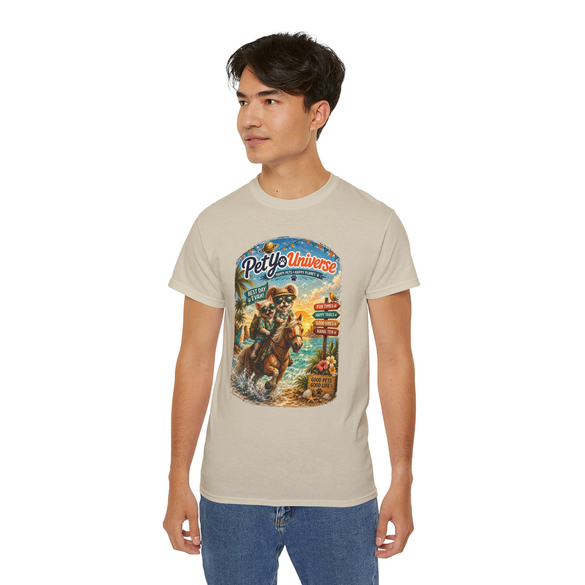 T-Shirt — PetYoUniverse Camping Cat Graphic Tee - Image 3