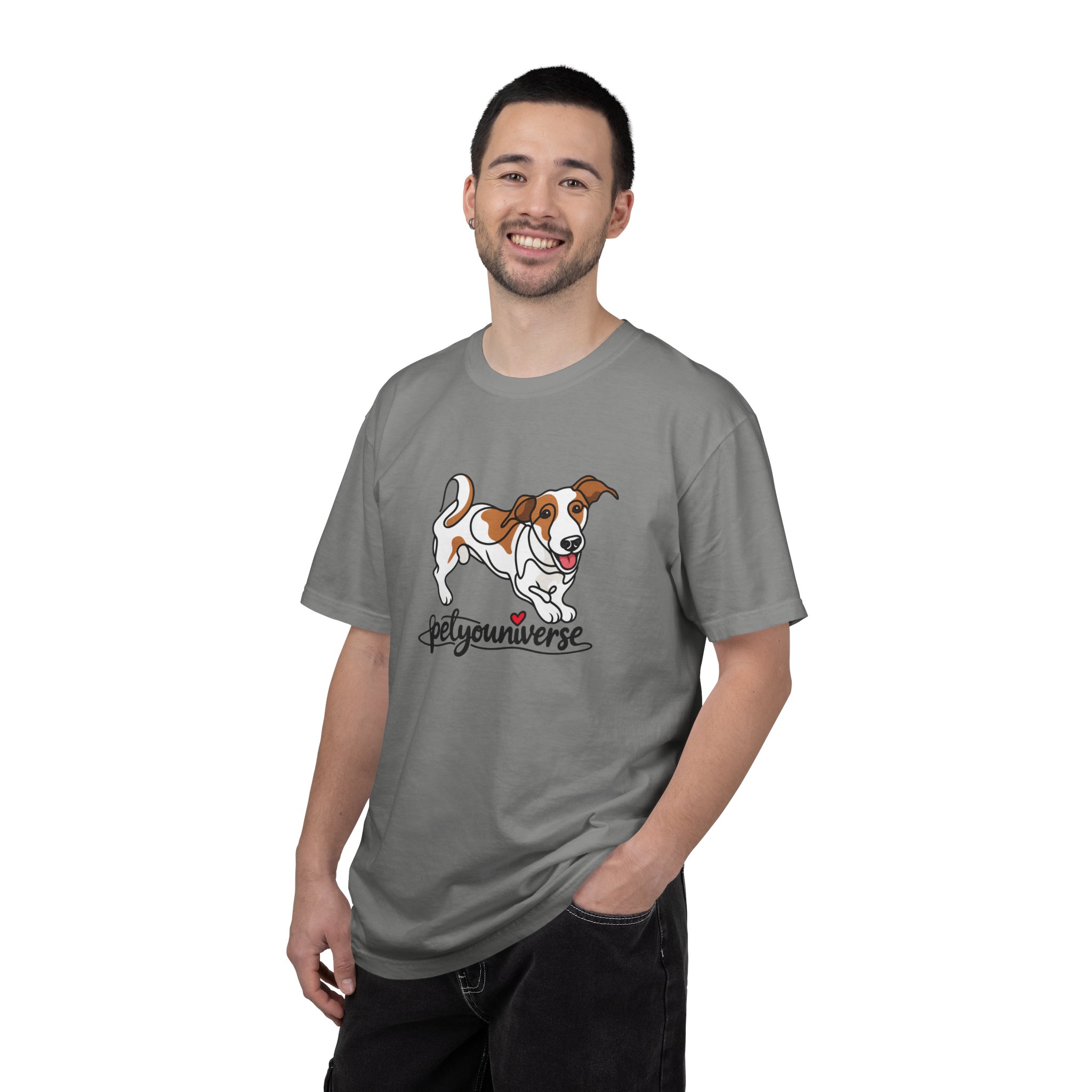 Dog Cartoon T-Shirt — "PetYoUniverse" Playful Jack Russell Tee - Image 94