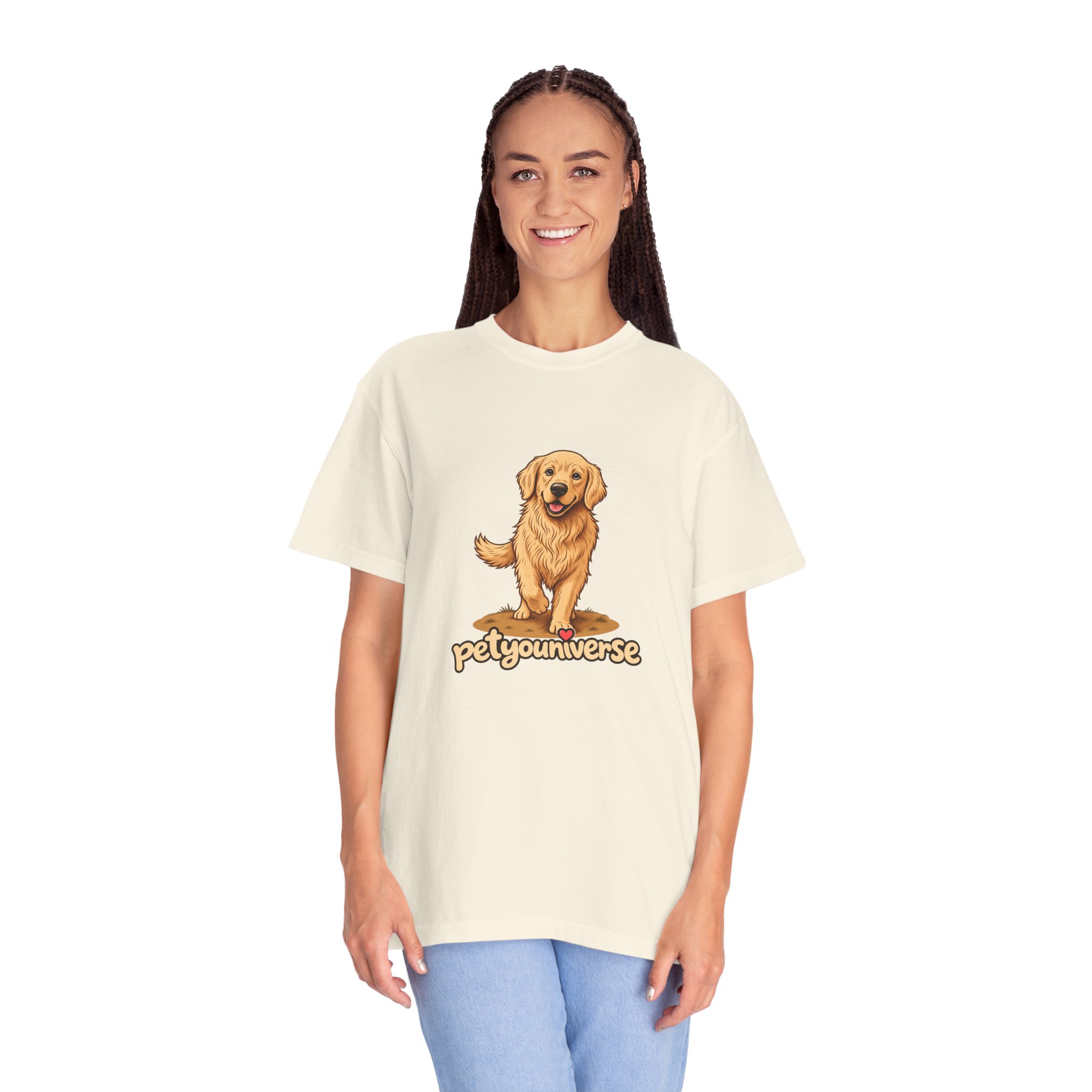 Golden Retriever Graphic T-Shirt — "PetYoUniverse" Cute Dog Tee - Image 5