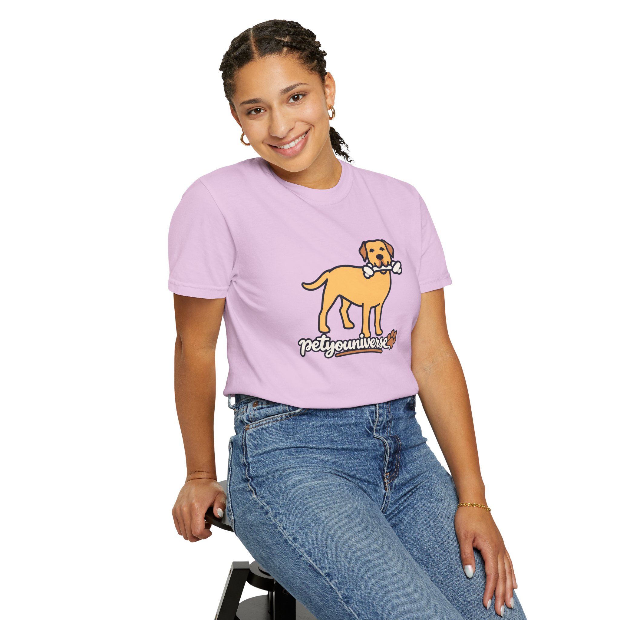 Dog Bone Graphic T-Shirt — "PetYoUniverse" Puppy Tee - Image 105