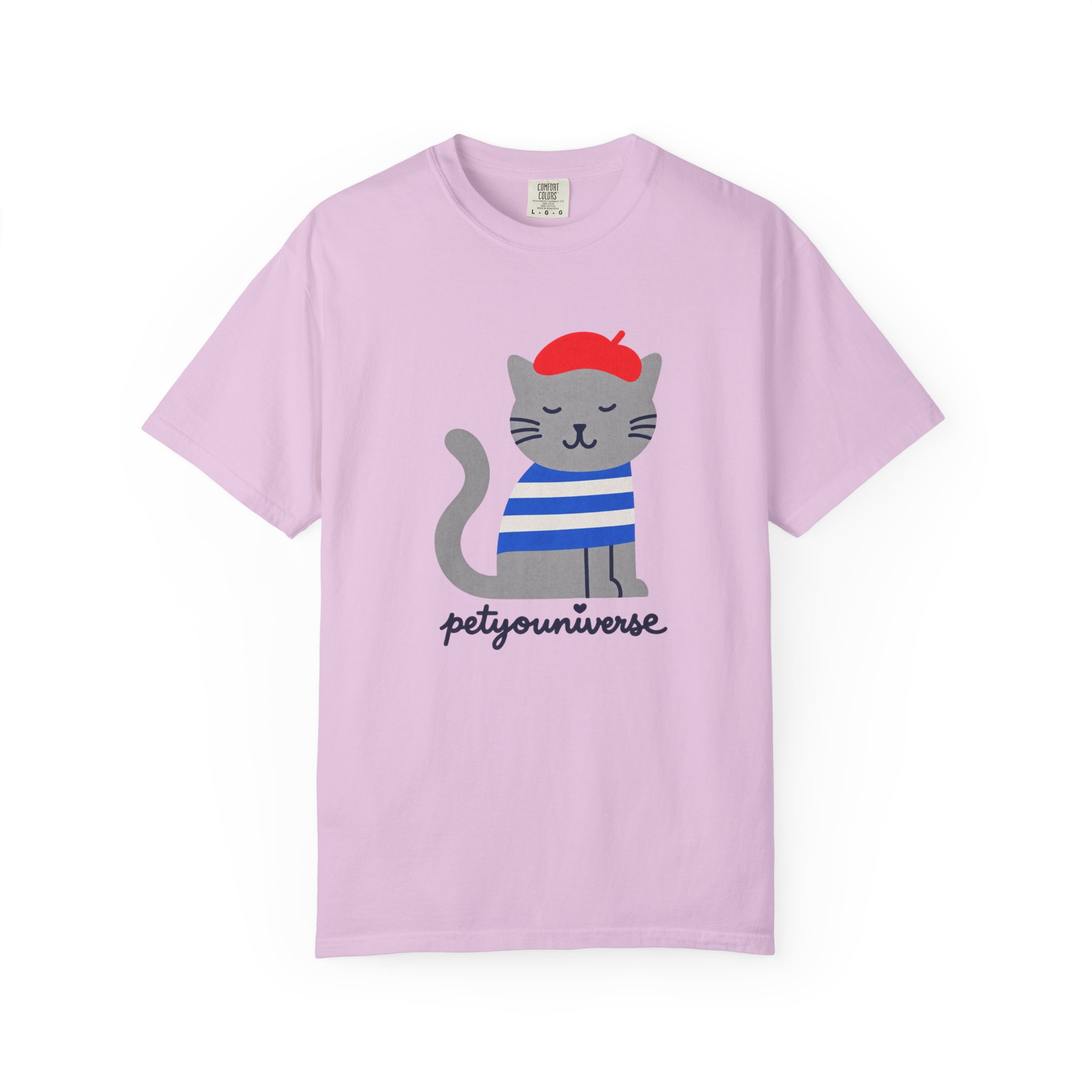 Cat Graphic T-Shirt — "petiyouniverse" Cute French Cat Tee - Image 91