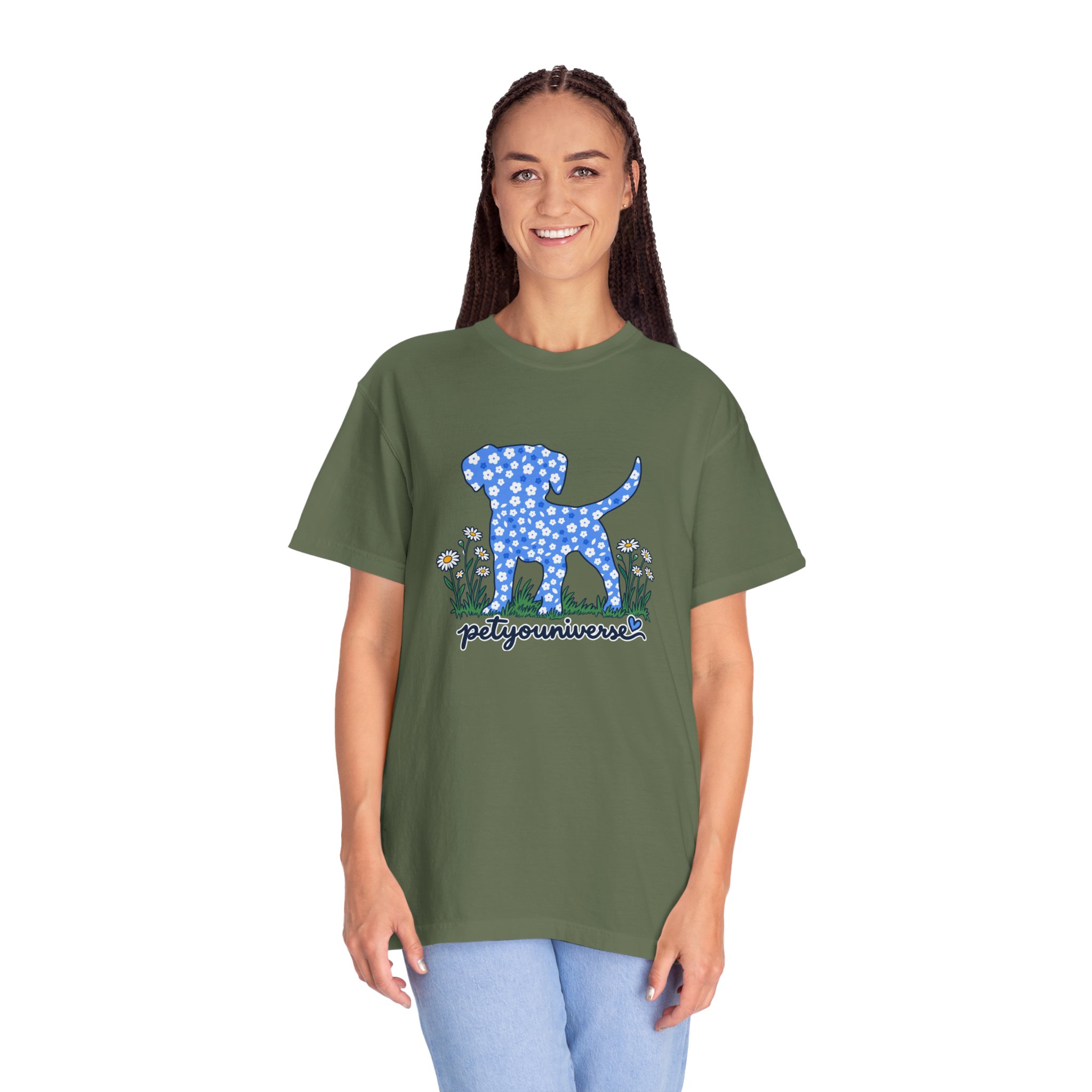 Dog Silhouette Floral T‑Shirt — "PetYoUniverse" Graphic Tee - Image 44