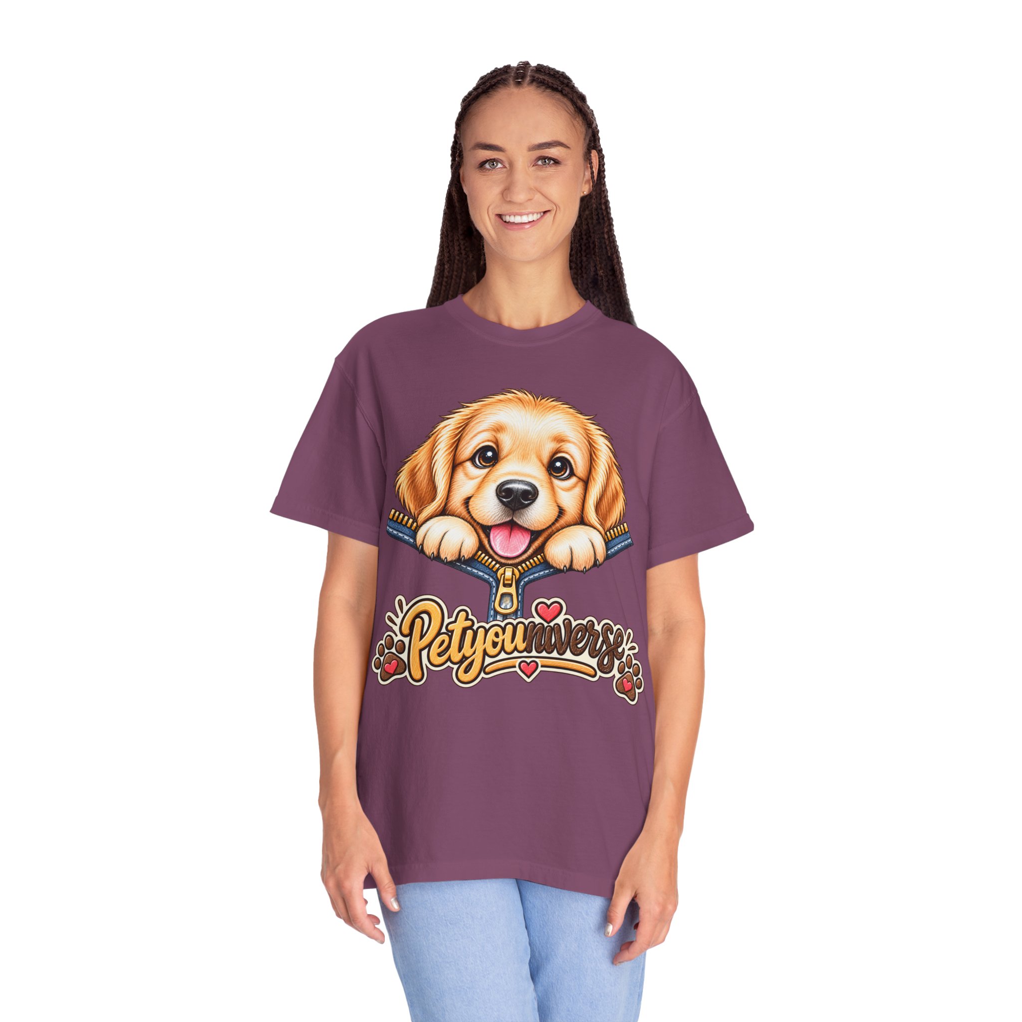 Golden Retriever Puppy "PetYoUniverse" T-Shirt - Image 122