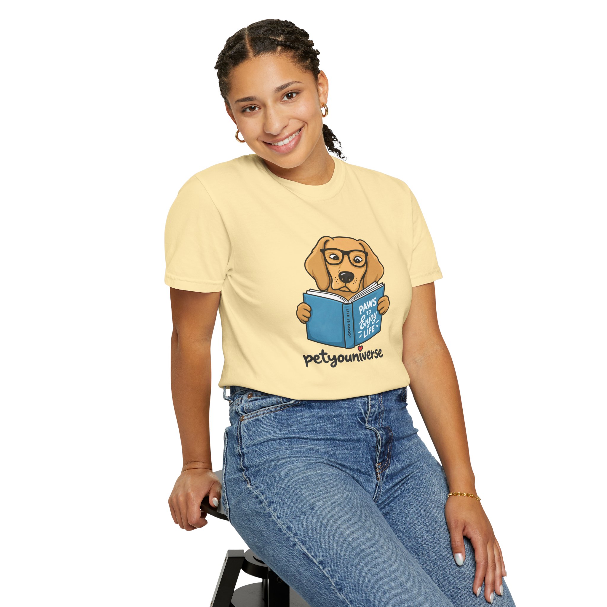 Dog Reading T-Shirt — "Paws & Books" Cute Booklover Pup Tee - Image 15
