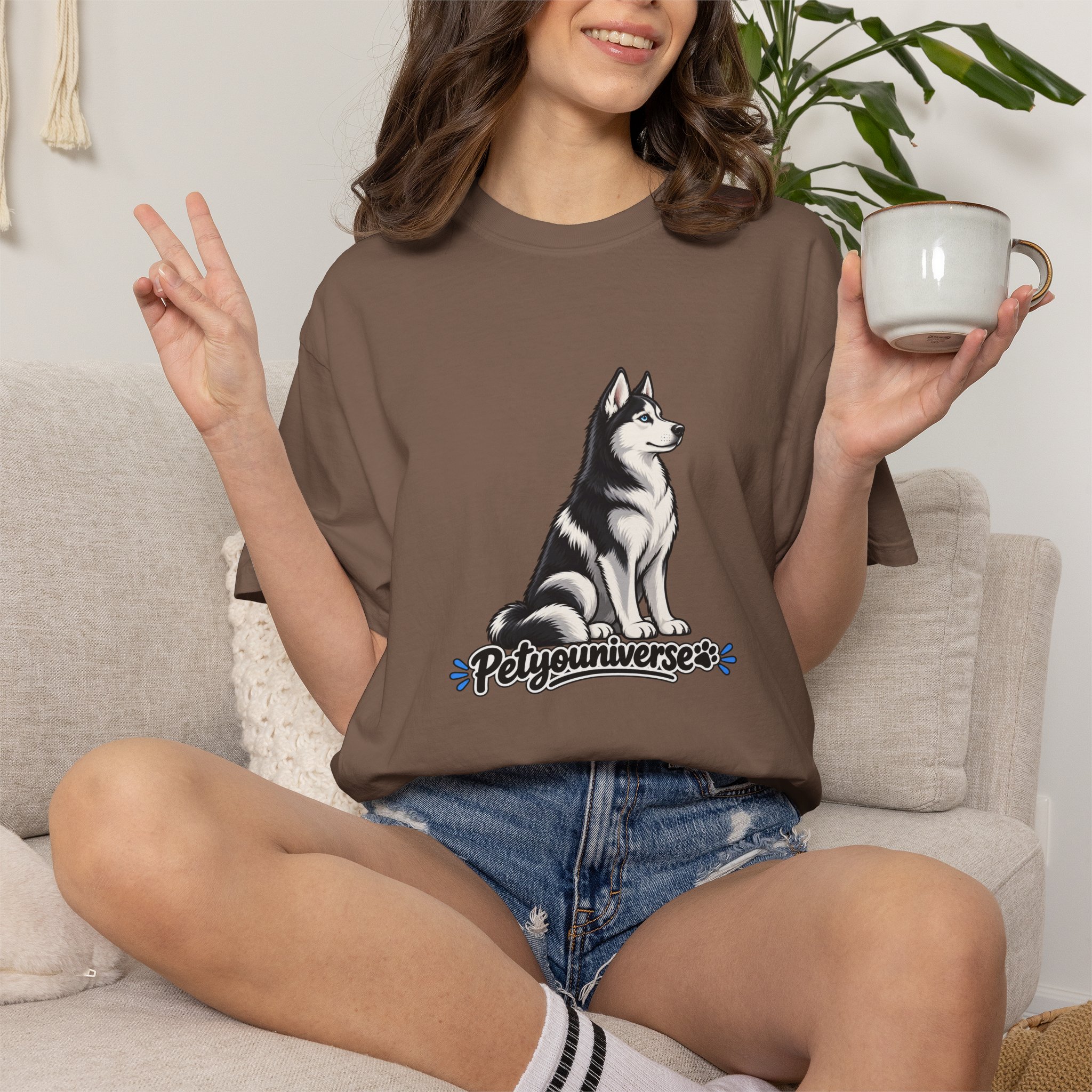 Husky Graphic T-Shirt — 'PetYoUniverse' Retro Dog Tee - Image 39