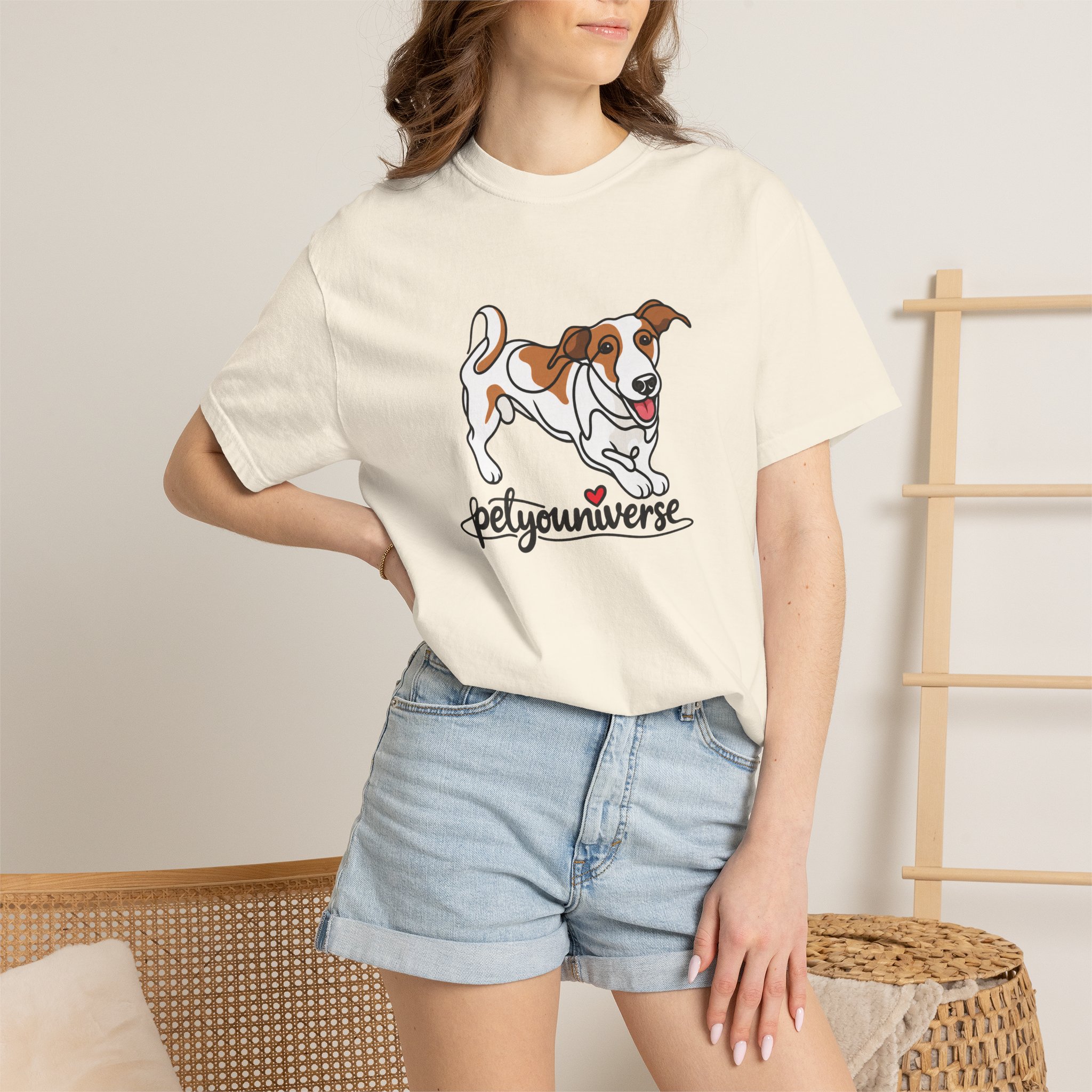 Dog Cartoon T-Shirt — "PetYoUniverse" Playful Jack Russell Tee - Image 2