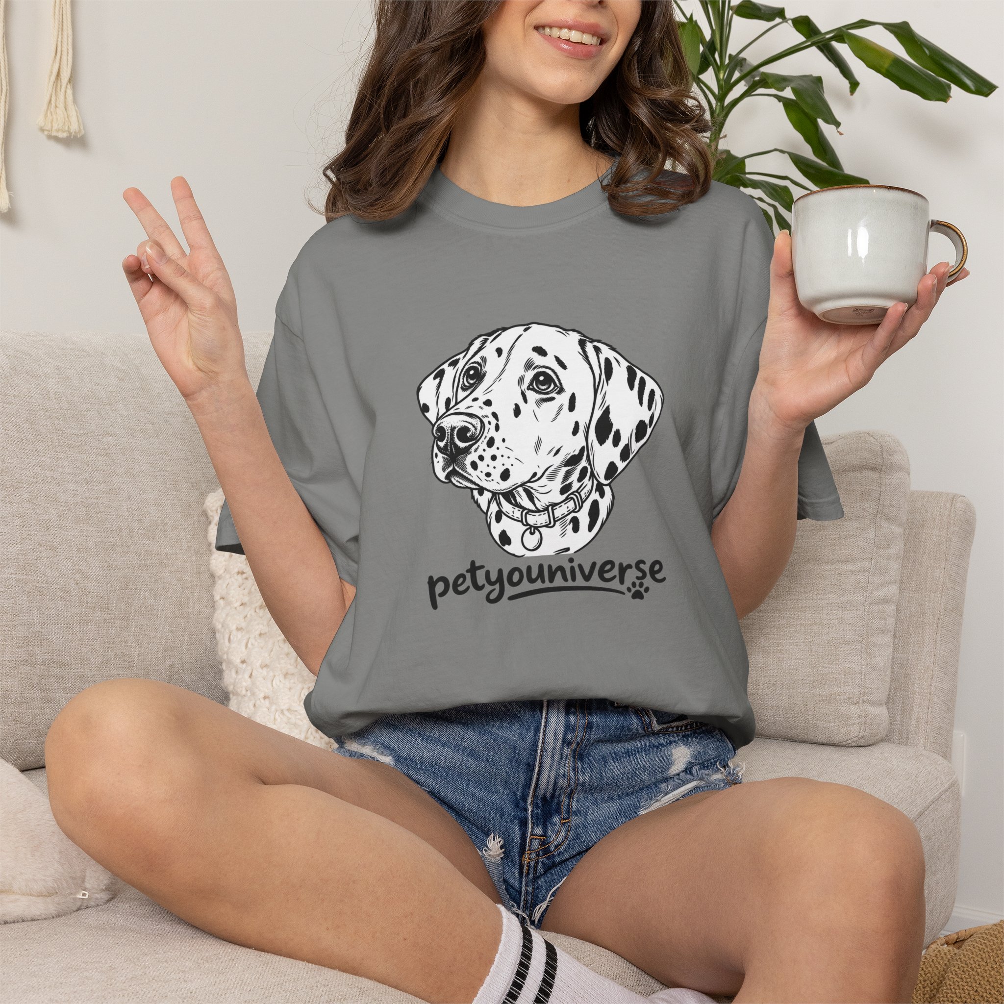 Dalmatian Portrait T-Shirt — "PetYoUniverse" Graphic Tee - Image 93