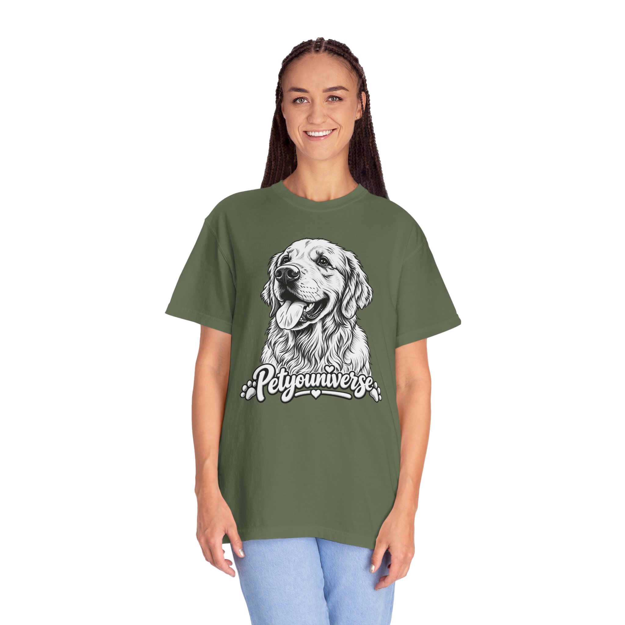 PetYoUniverse Golden Retriever Graphic T-Shirt — Cute Dog Portrait Tee - Image 41