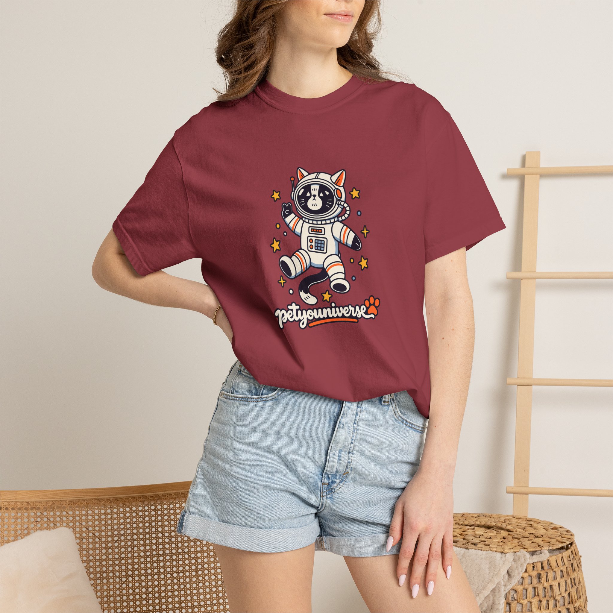 Astronaut Dog T-Shirt — 'PetYoUniverse' Cute Space Pup Tee - Image 128