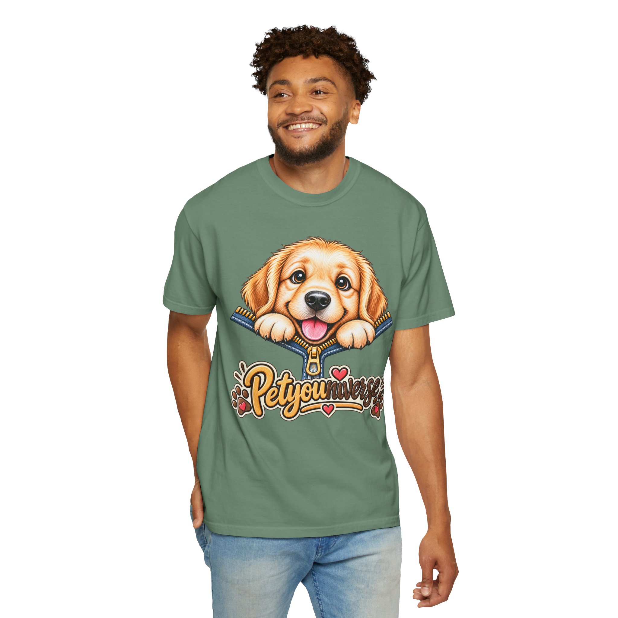 Golden Retriever Puppy "PetYoUniverse" T-Shirt - Image 88