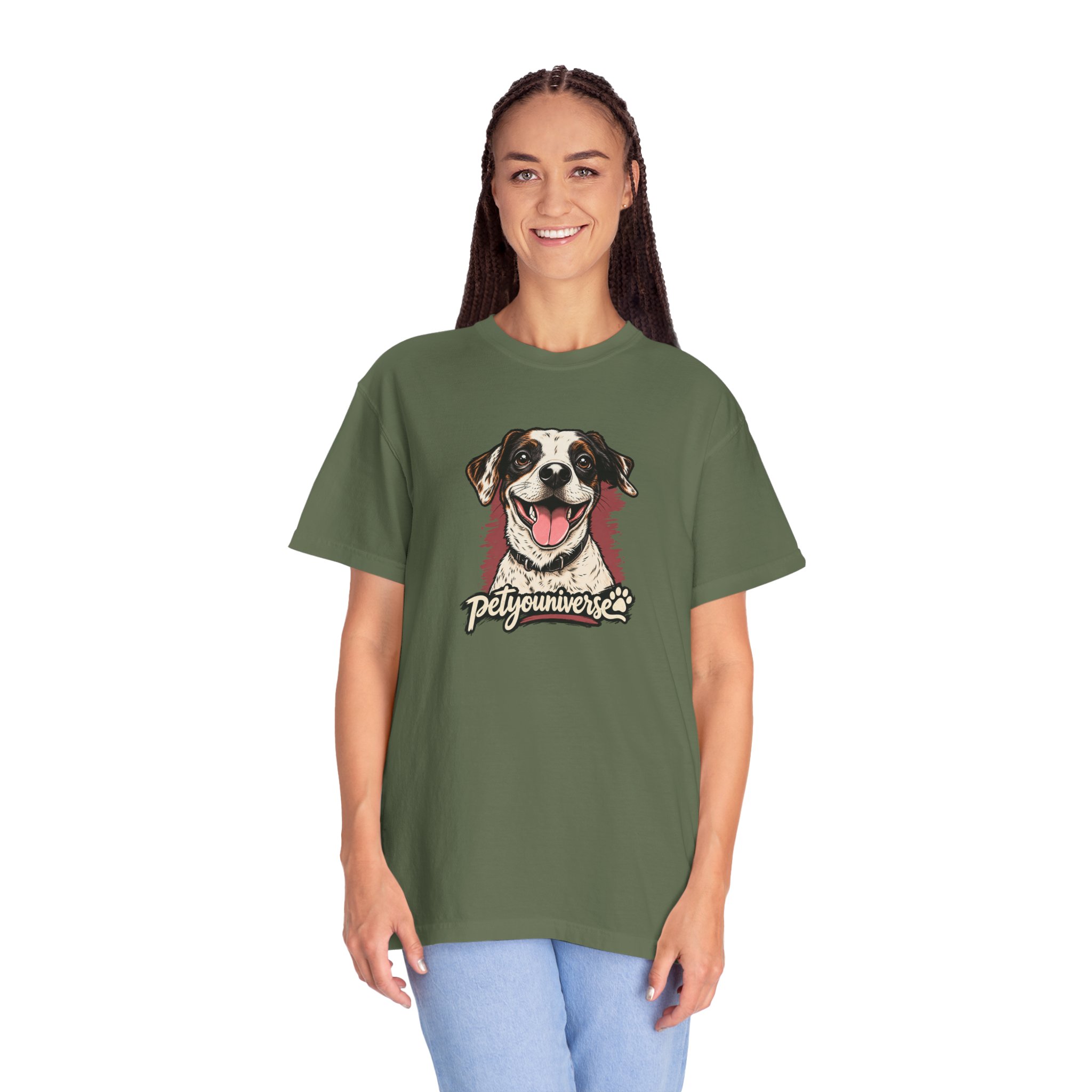 Dog Lover T-Shirt — Smiling Pup "Petyouniverse" Graphic Tee - Image 37
