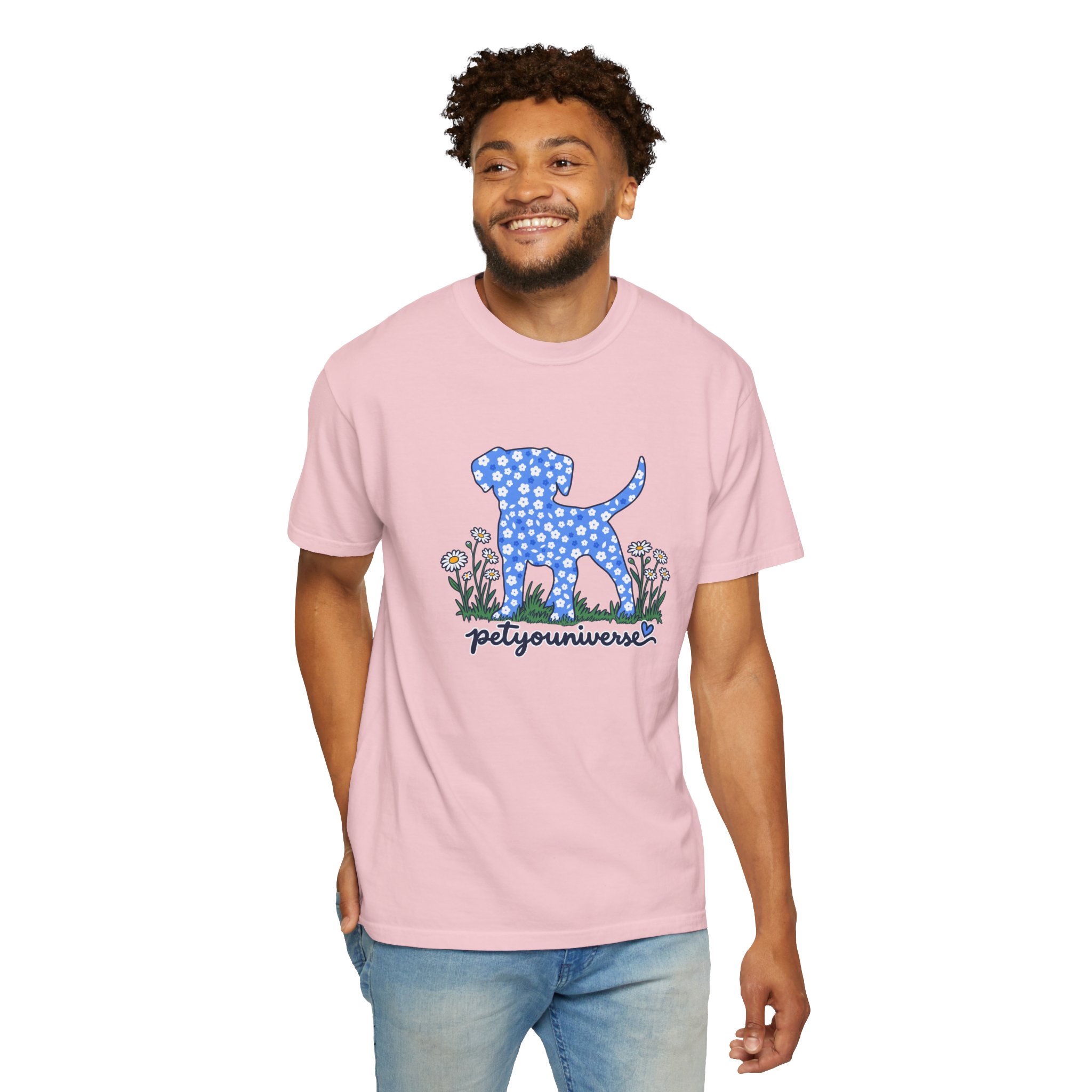Dog Silhouette Floral T‑Shirt — "PetYoUniverse" Graphic Tee - Image 78