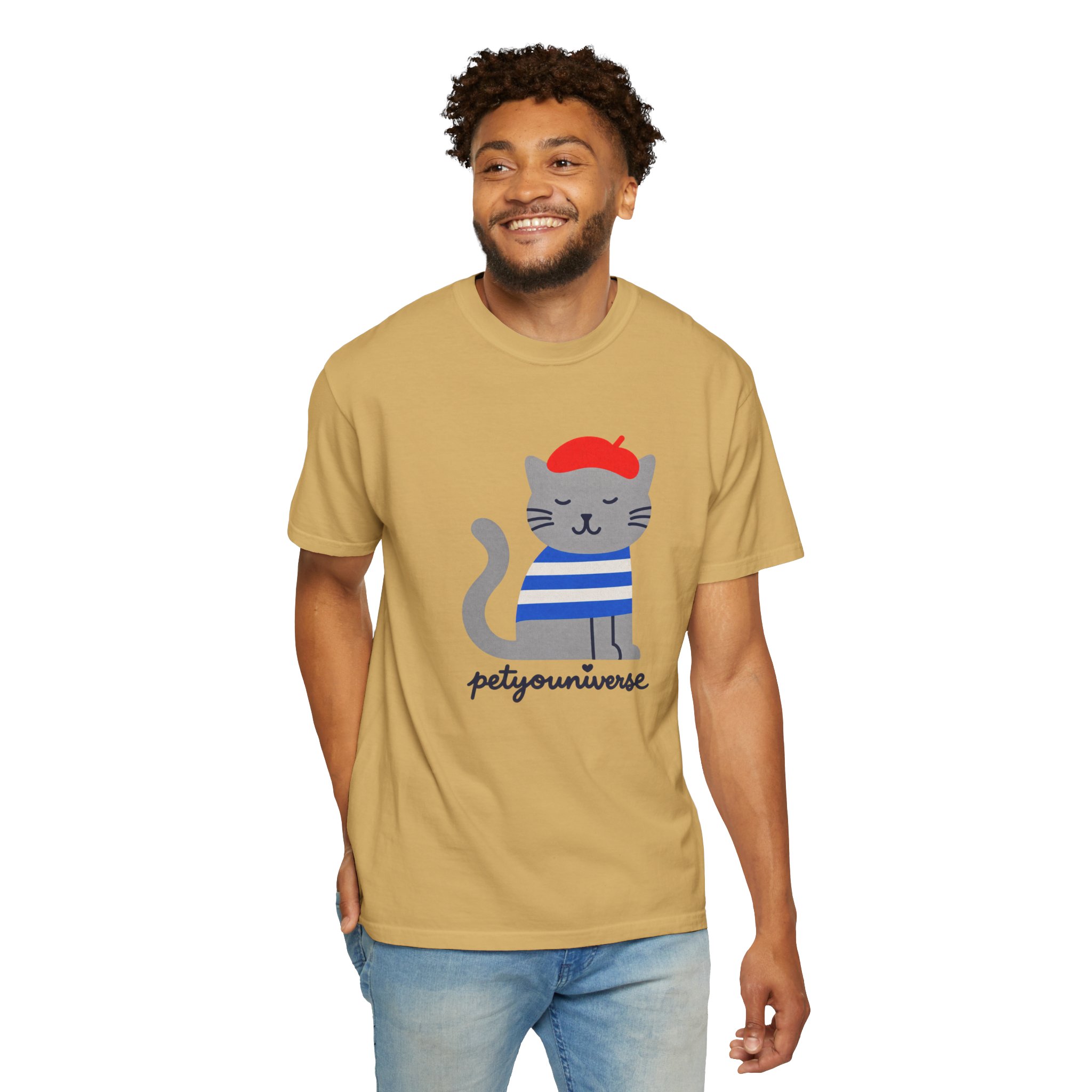 Cat Graphic T-Shirt — "petiyouniverse" Cute French Cat Tee - Image 16