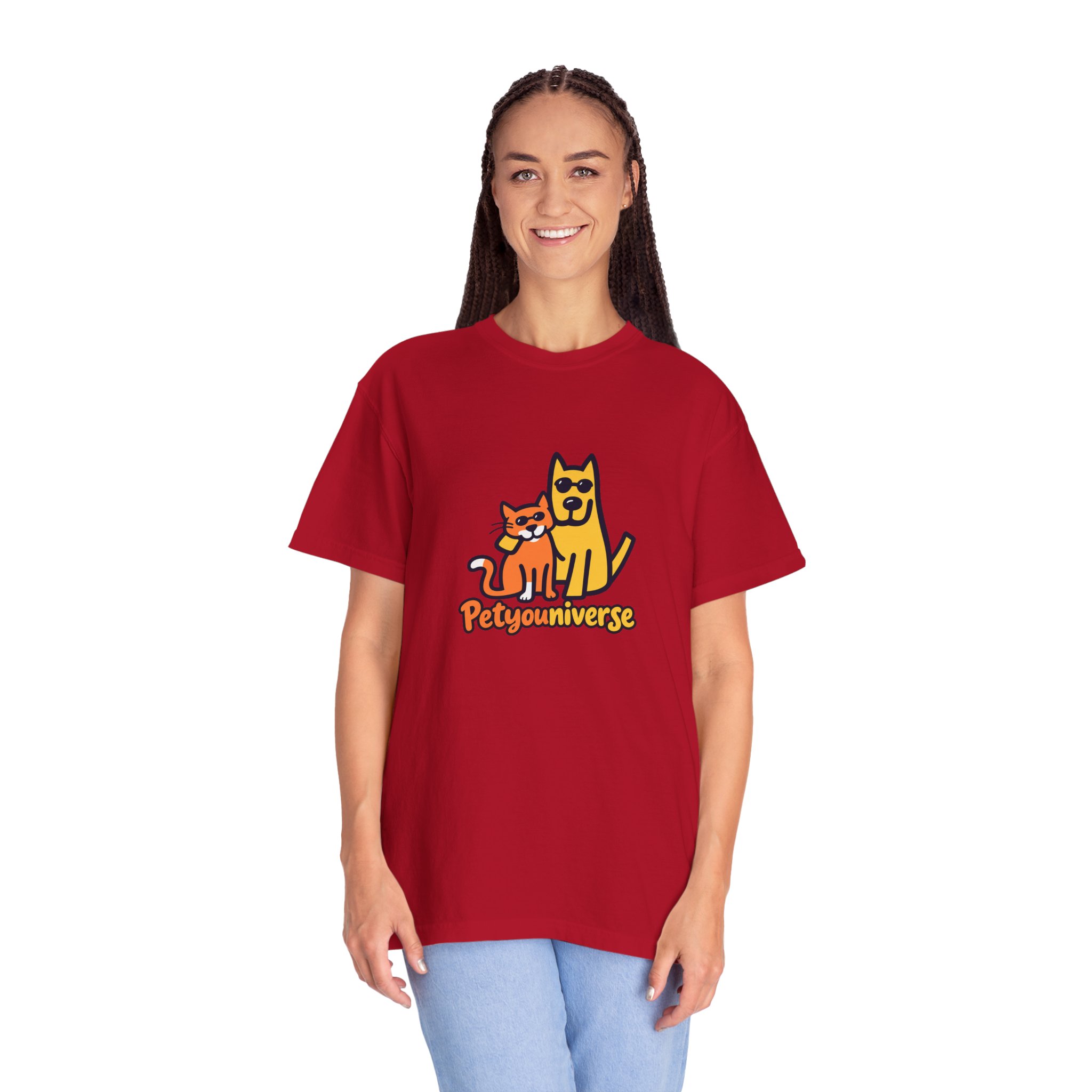 PetyoUniverse Cute Cat & Dog Graphic T-Shirt — Vintage Garment-Dyed Tee for Pet Lovers - Image 140