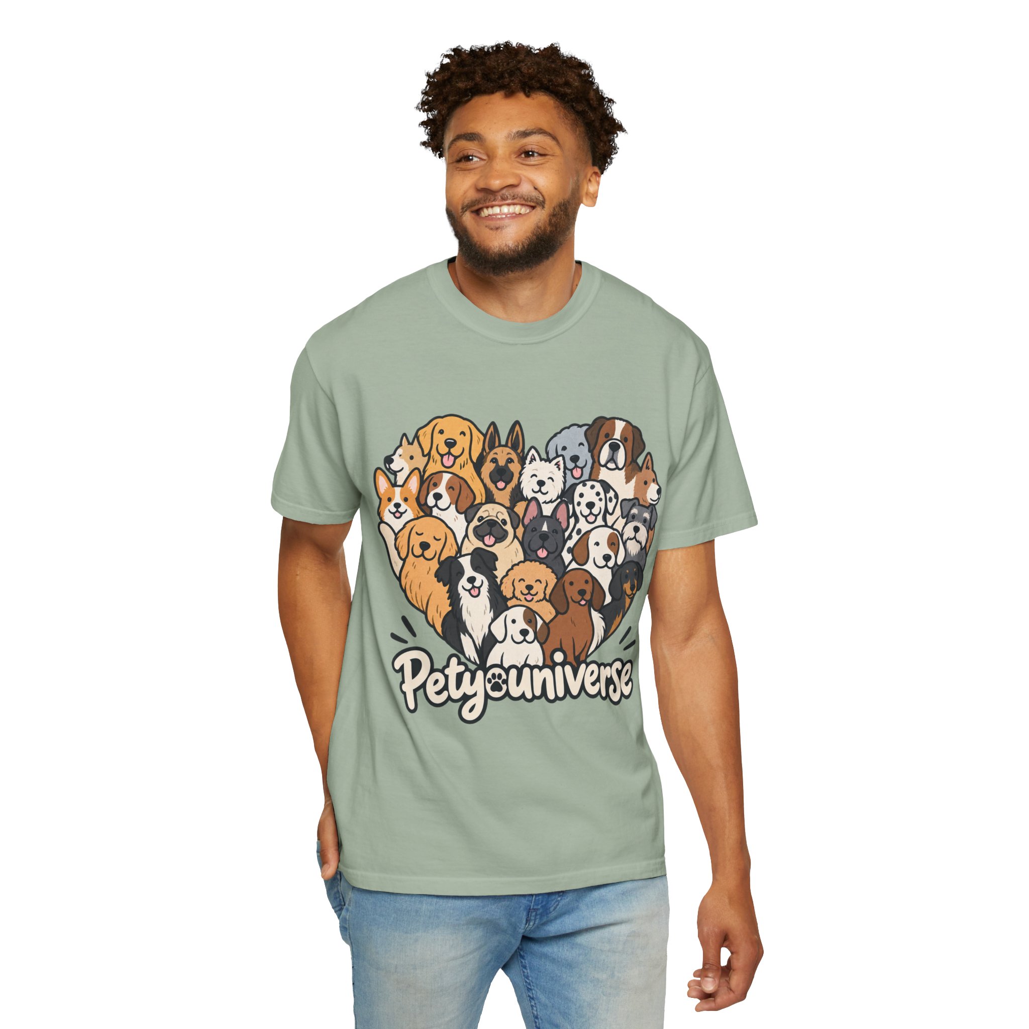 Dog Lover Cartoon T-Shirt — "Pety Universe" Graphic Tee - Image 108