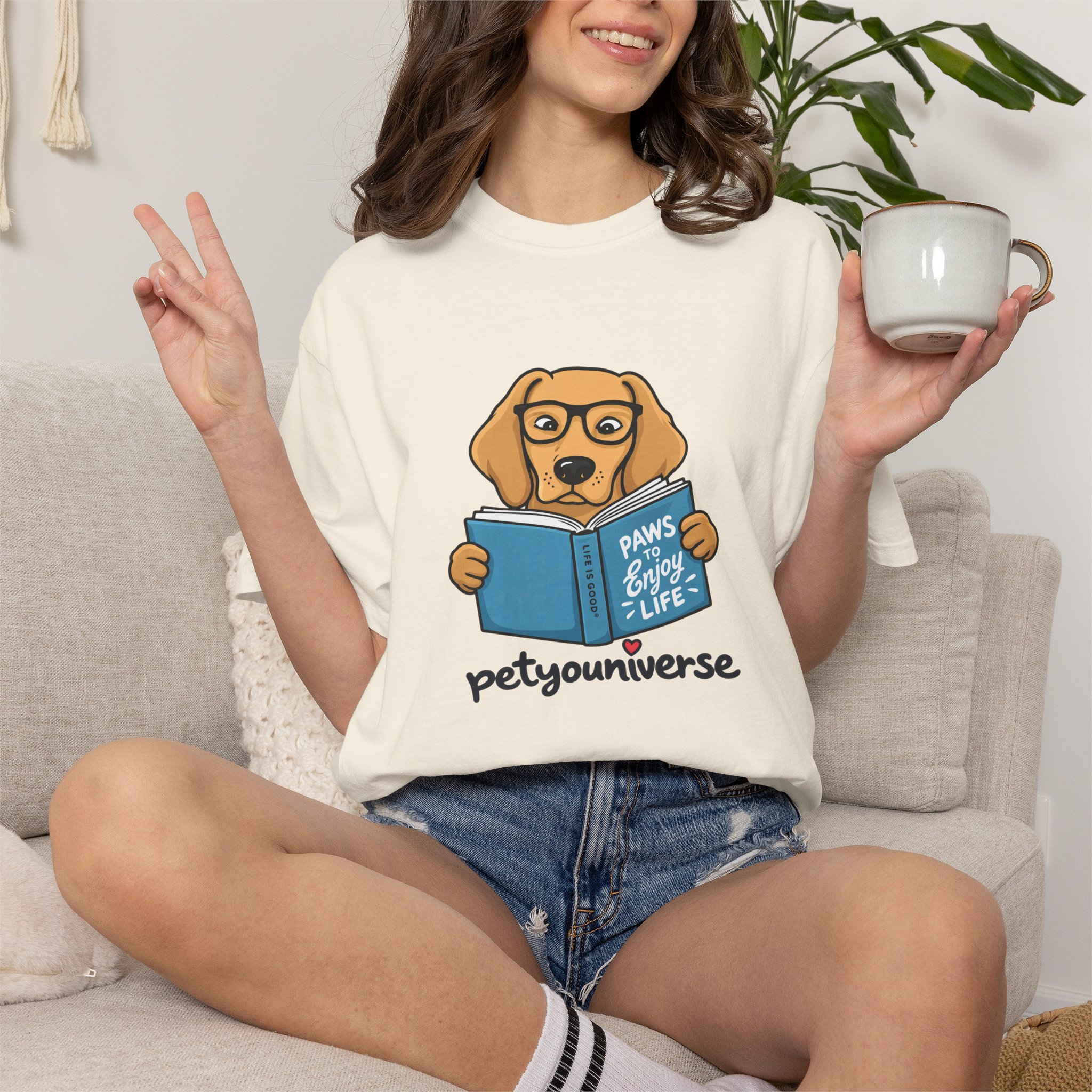 Dog Reading T-Shirt — "Paws & Books" Cute Booklover Pup Tee - Image 3