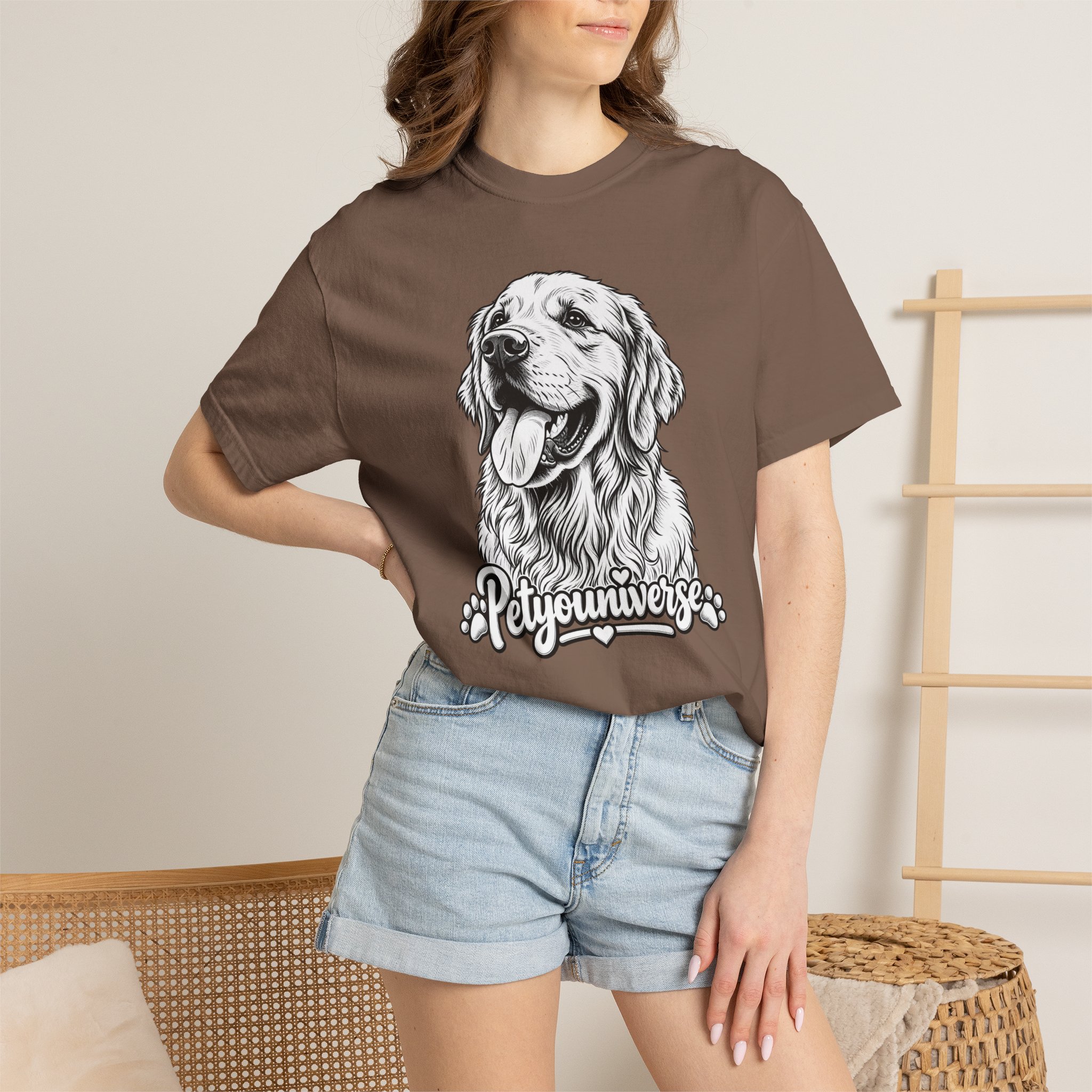 PetYoUniverse Golden Retriever Graphic T-Shirt — Cute Dog Portrait Tee - Image 29