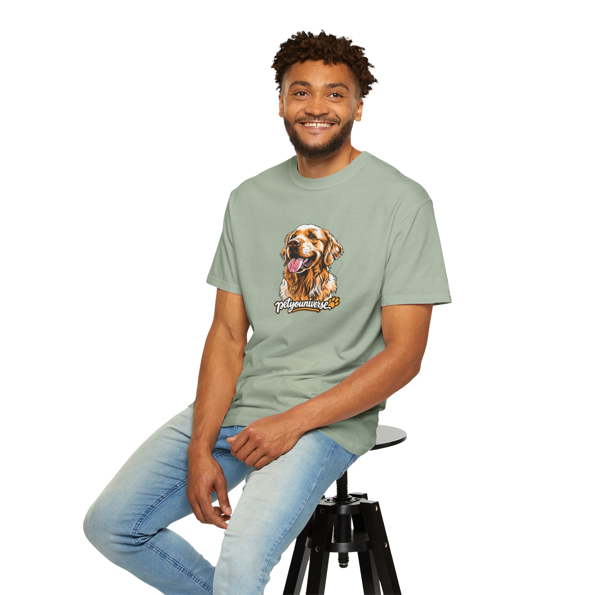 Dog Lover T-Shirt — Golden Retriever Portrait "PetYoUniverse" Graphic - Image 80