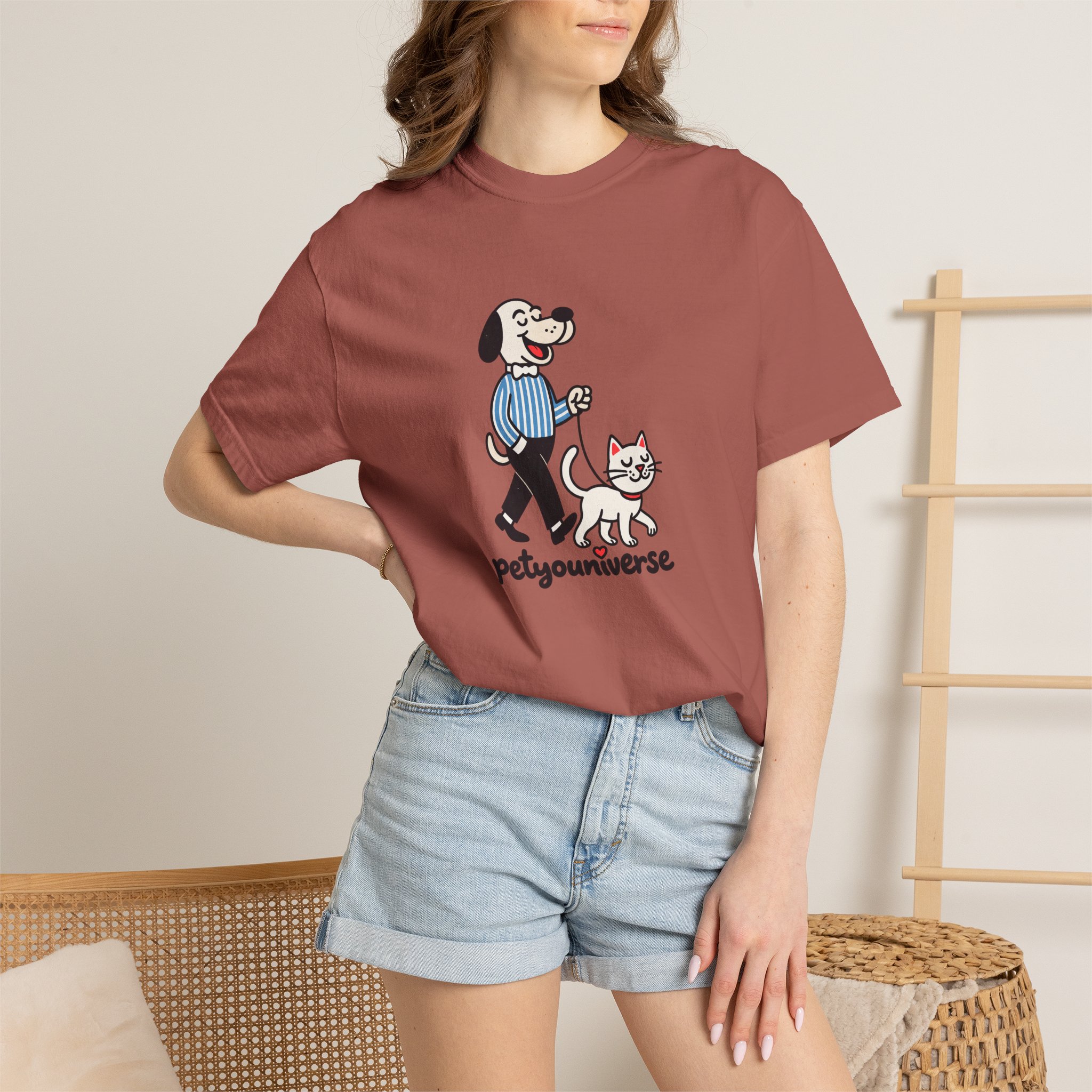 PetYouniverse Walking Dog & Cat Tee — Cute Retro Pet Graphic T-Shirt - Image 119