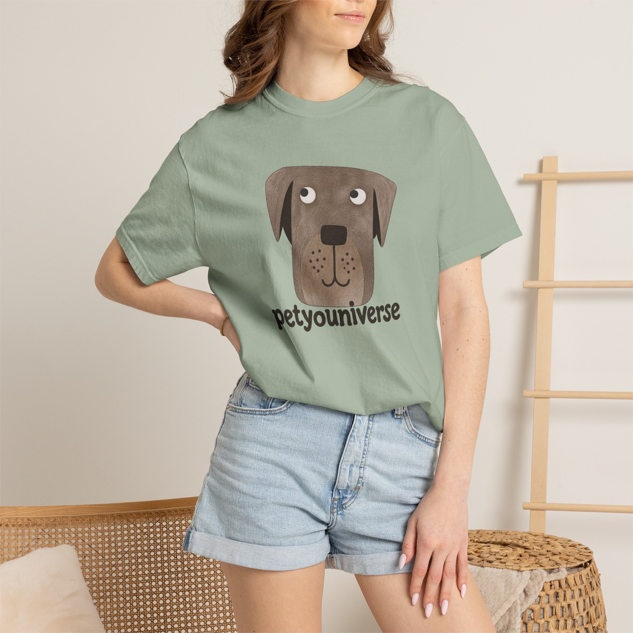 Dog Face Graphic T‑Shirt — "petyouniverse" Cute Pet Logo Tee - Image 56