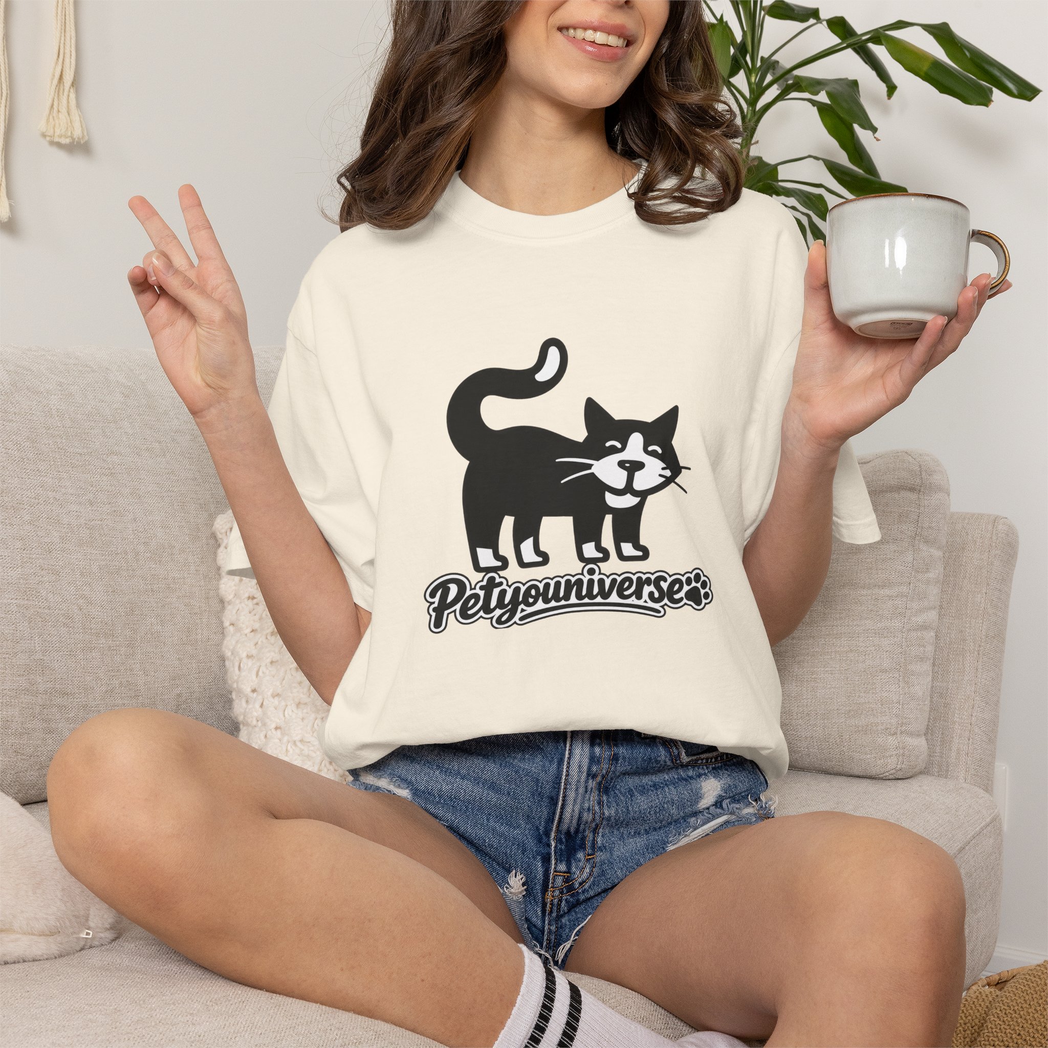 PetYouUniverse Cat Graphic T-Shirt — Vintage Cat Logo Tee - Image 3
