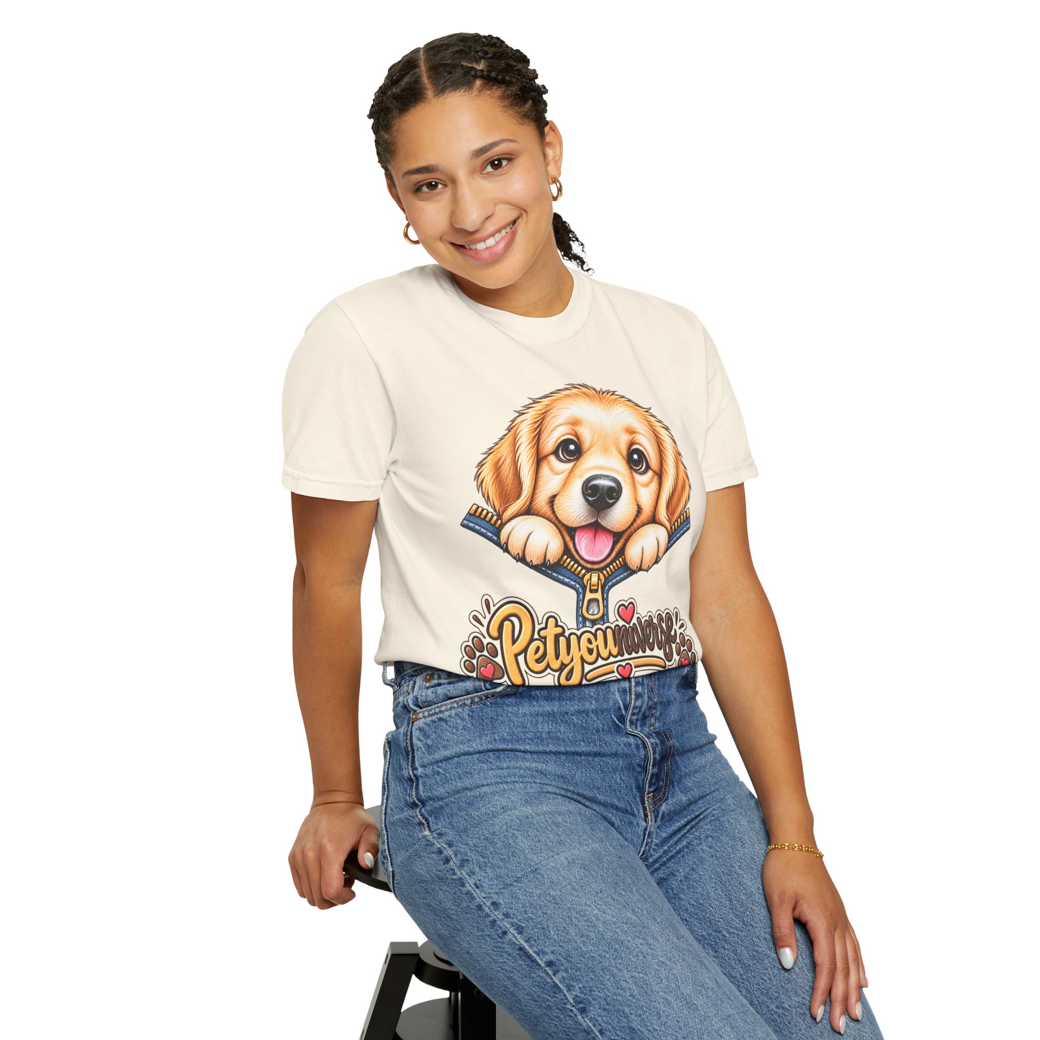 Golden Retriever Puppy "PetYoUniverse" T-Shirt - Image 6